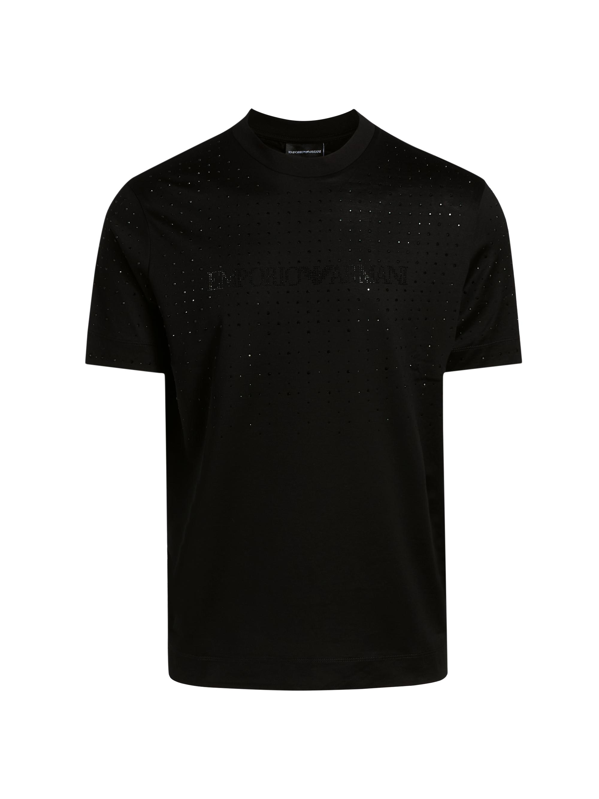 トップス EMPORIO ARMANI knit black made in Italy Emporio Armani Textured Knit Short-Sleeve Sweater | Saks