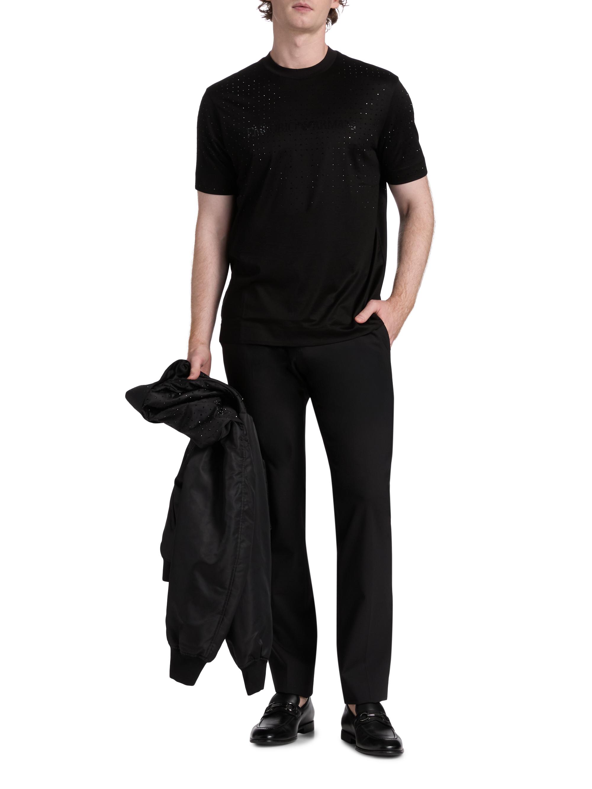 Emporio Armani Clubwear Capsule Rhinestone Logo T-Shirt | Saks