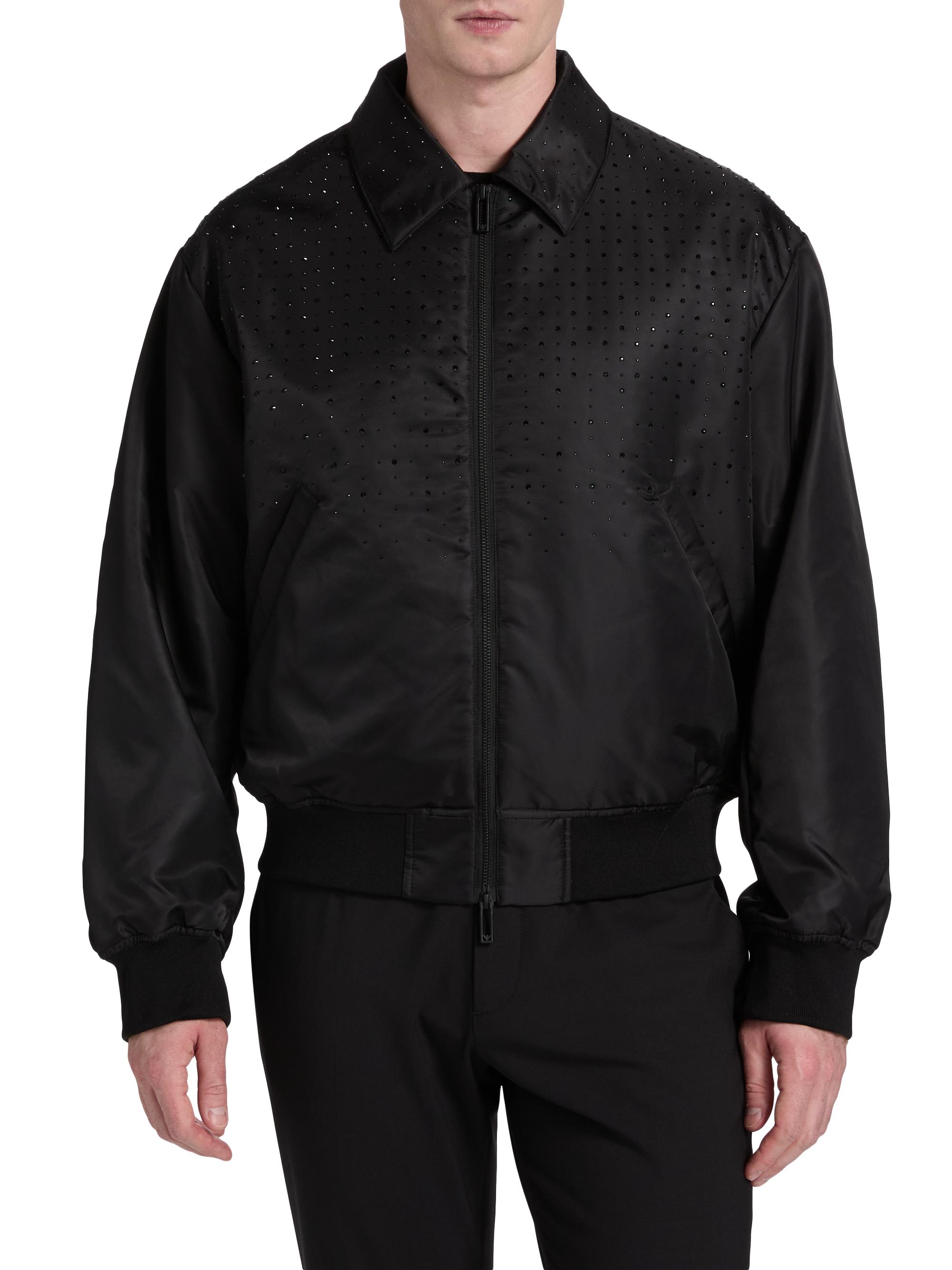 Emporio Armani Clubwear Capsule Rhinestone Bomber Jacket | Saks