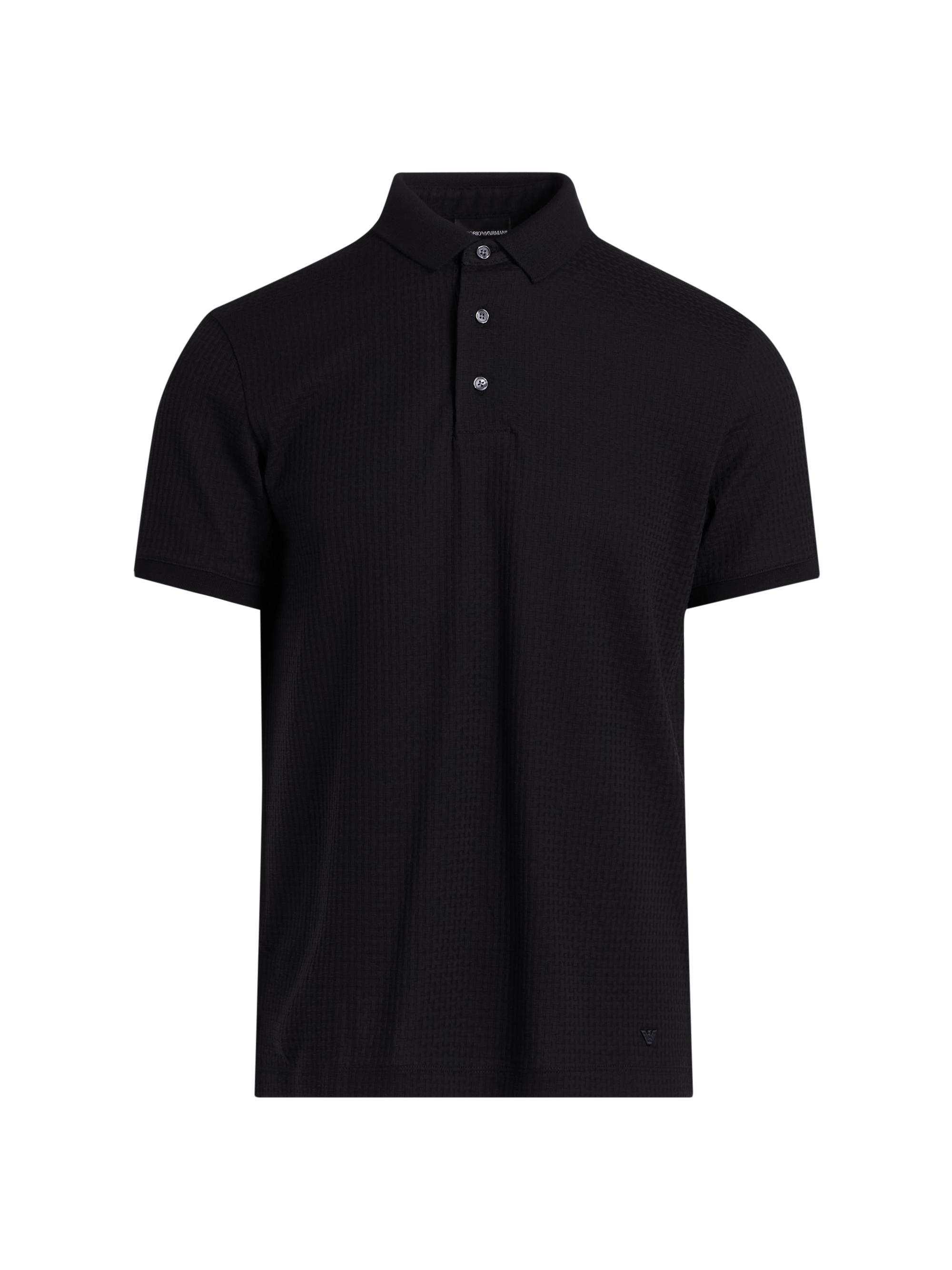 Emporio Armani Men's Tonal Textured Polo Shirt - Navy