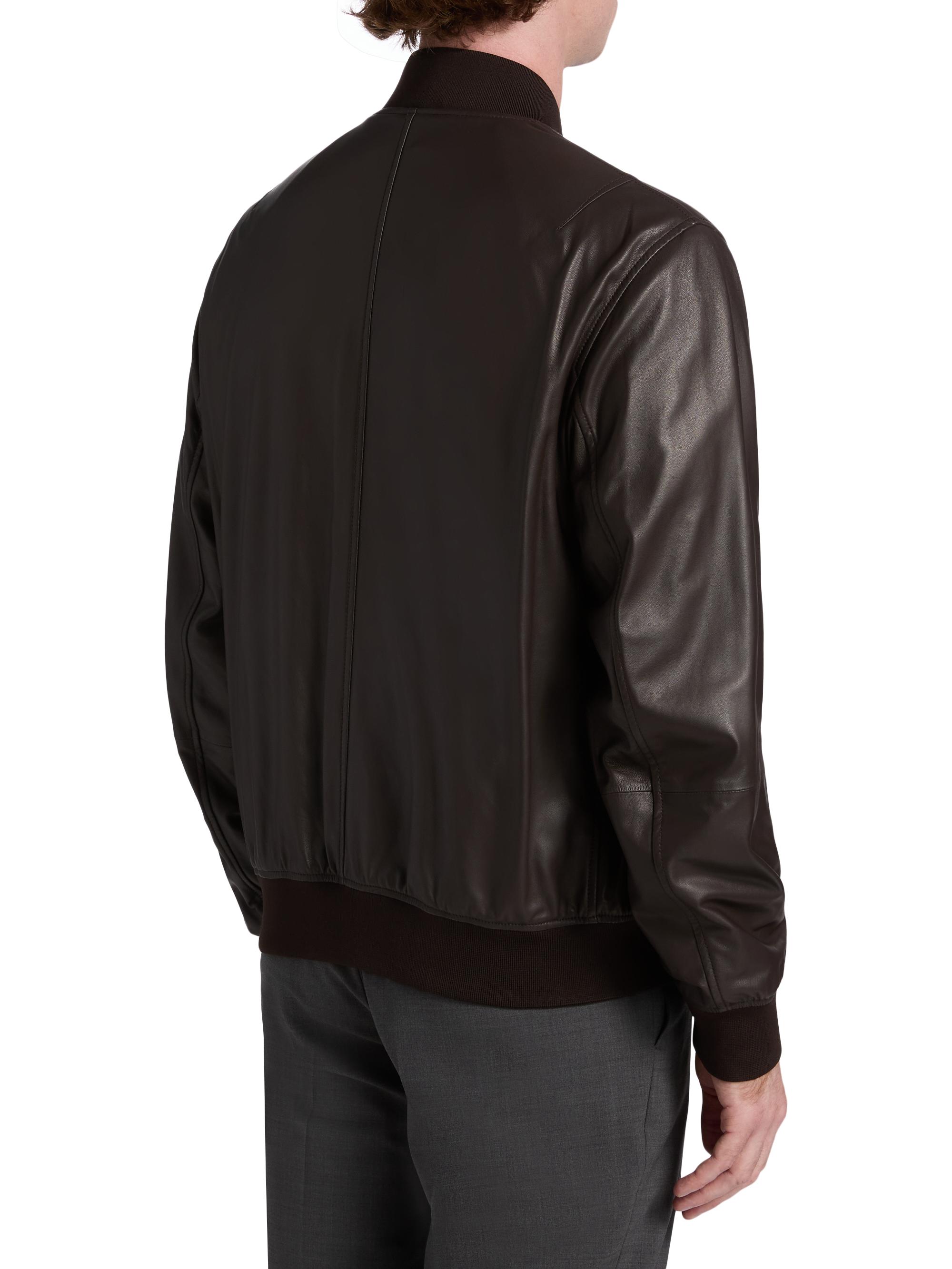 Emporio Armani Leather Bomber Jacket | Saks Fifth Avenue