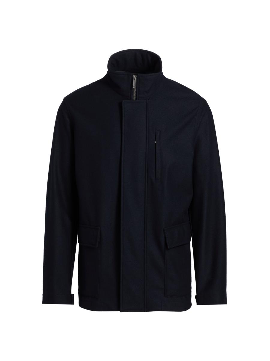 Emporio Armani Men's Wool-blend Car Coat In Multi