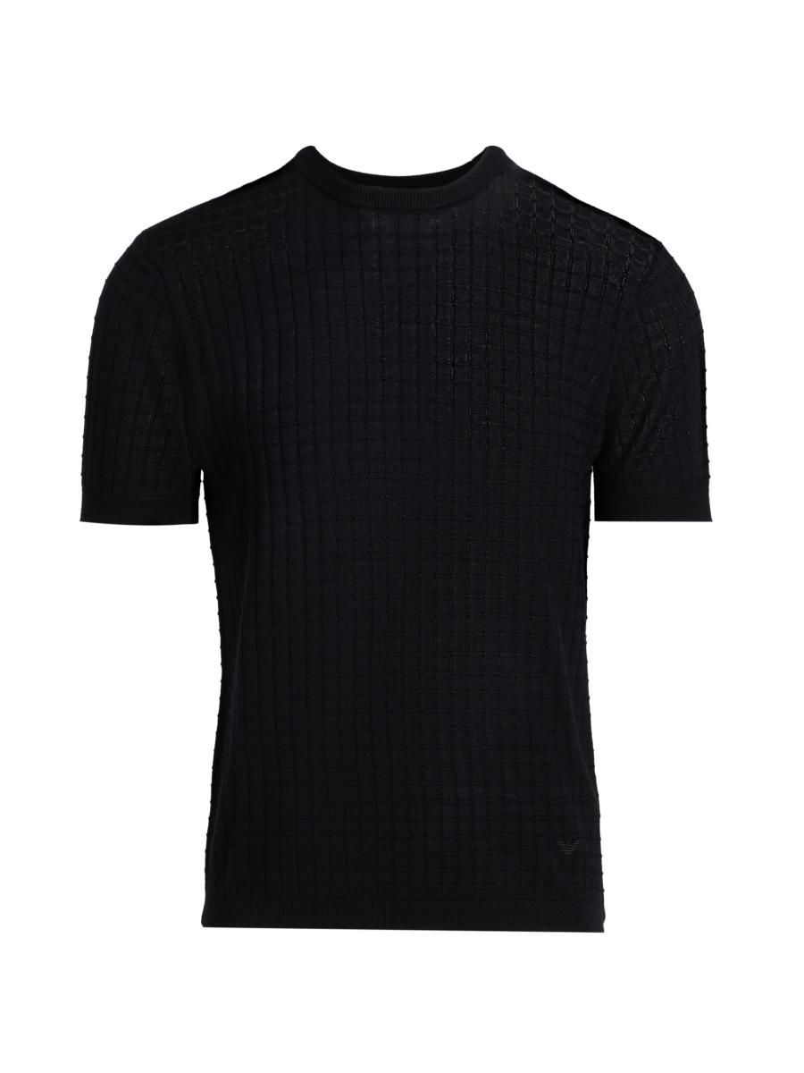 Emporio Armani Textured Knit Short-Sleeve Sweater | Saks Fifth Avenue