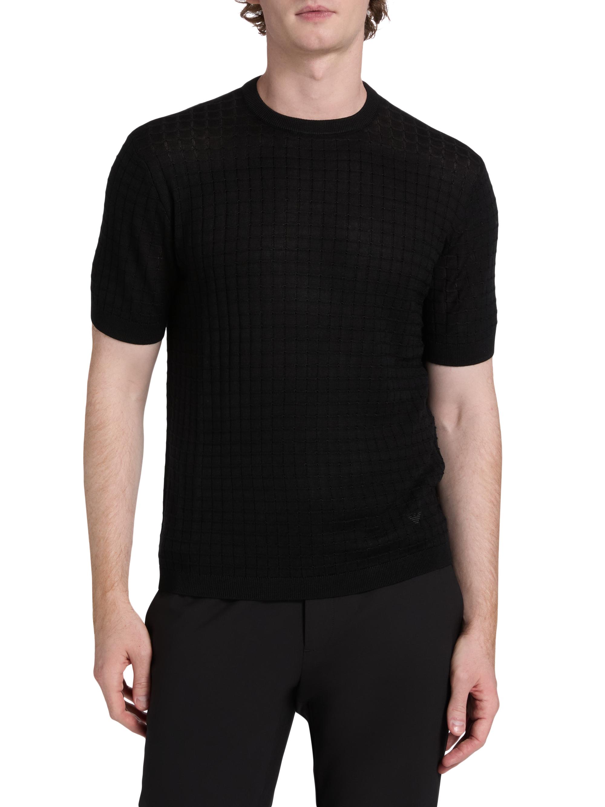 Emporio Armani Textured Knit Short-Sleeve Sweater | Saks Fifth Avenue