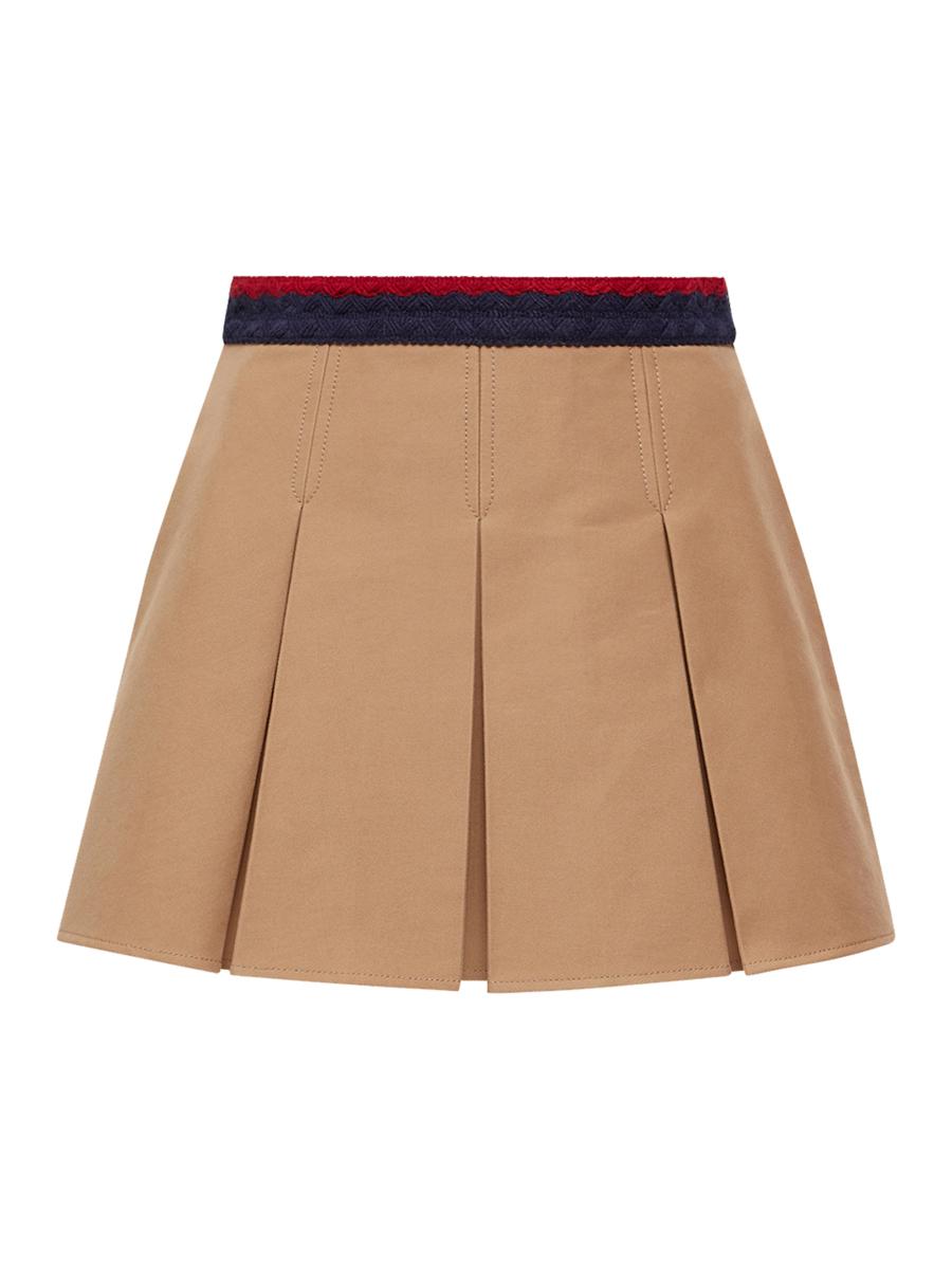 Moncler Women's Mini Skirt In Cotton Gabardine In Sand