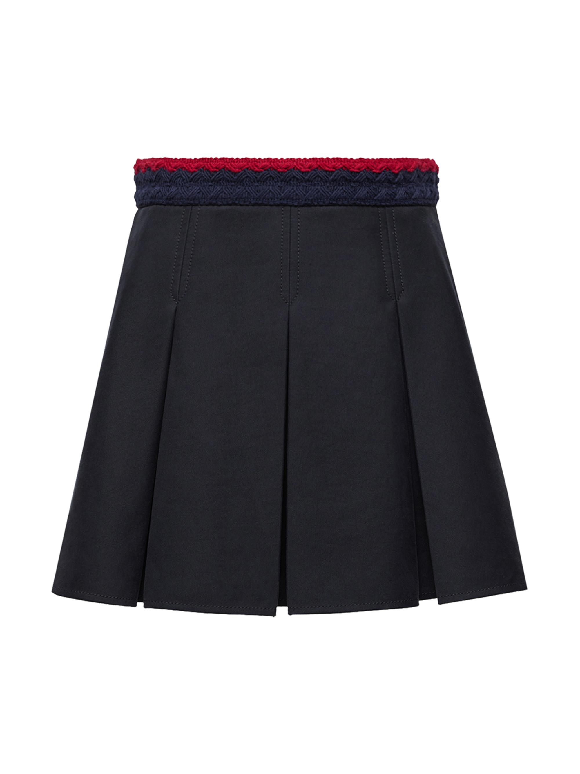 Moncler Women's Mini Skirt in Cotton Gabardine - Navy Blue