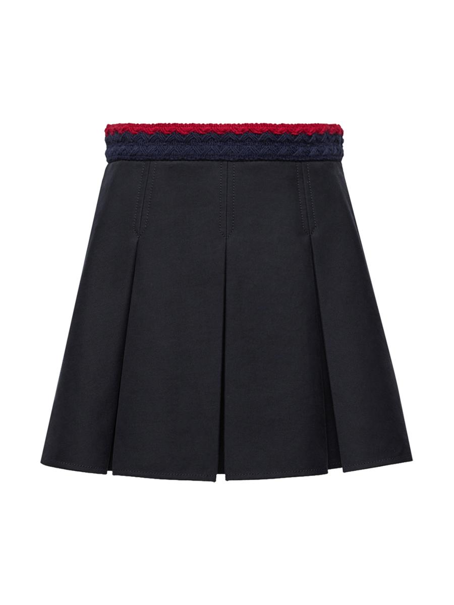 Moncler Women's Mini Skirt In Cotton Gabardine In Blue