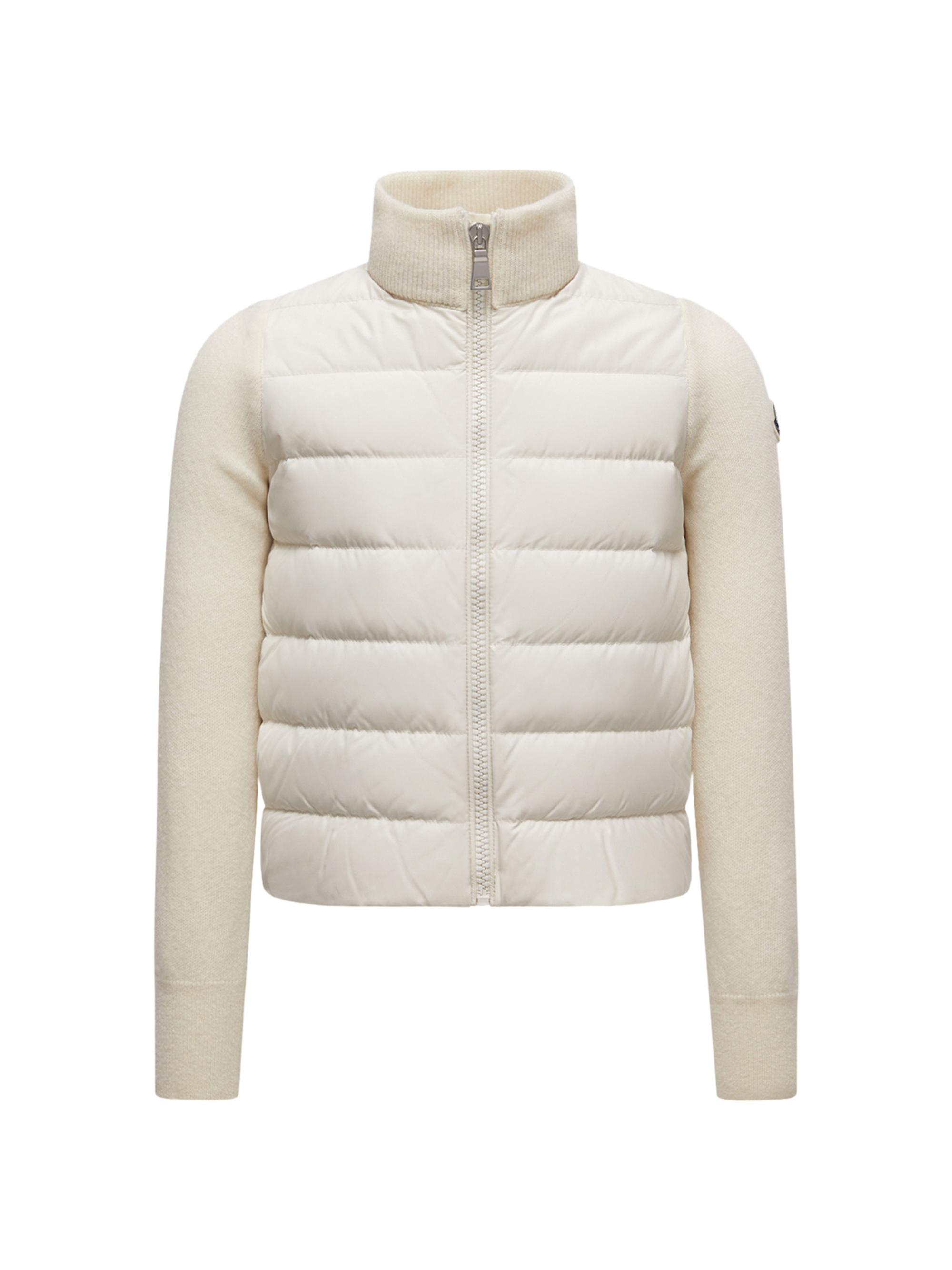 Moncler Little Girl's & Girl's Down-Filled Cardigan in Wool - White