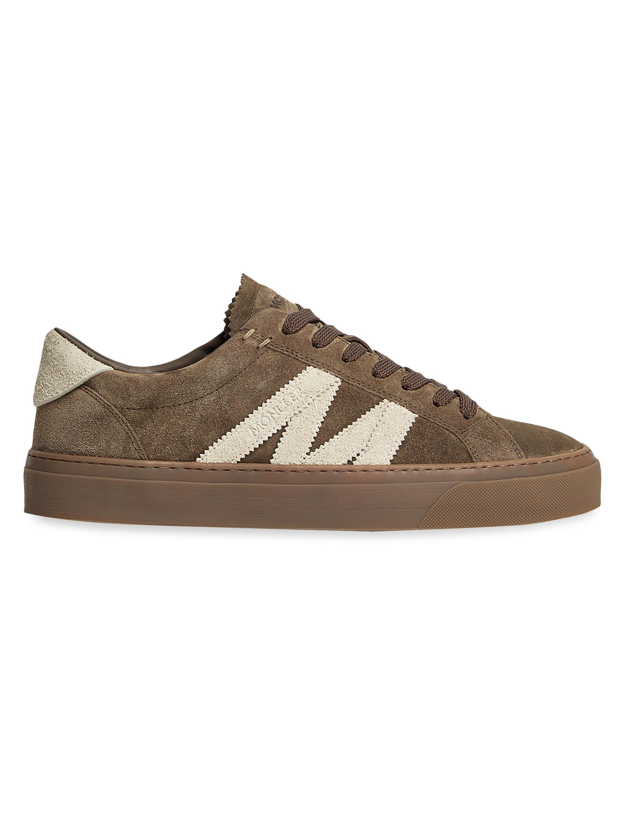 Moncler Men's Monaco2 Sneakers in Leather - Olive Green