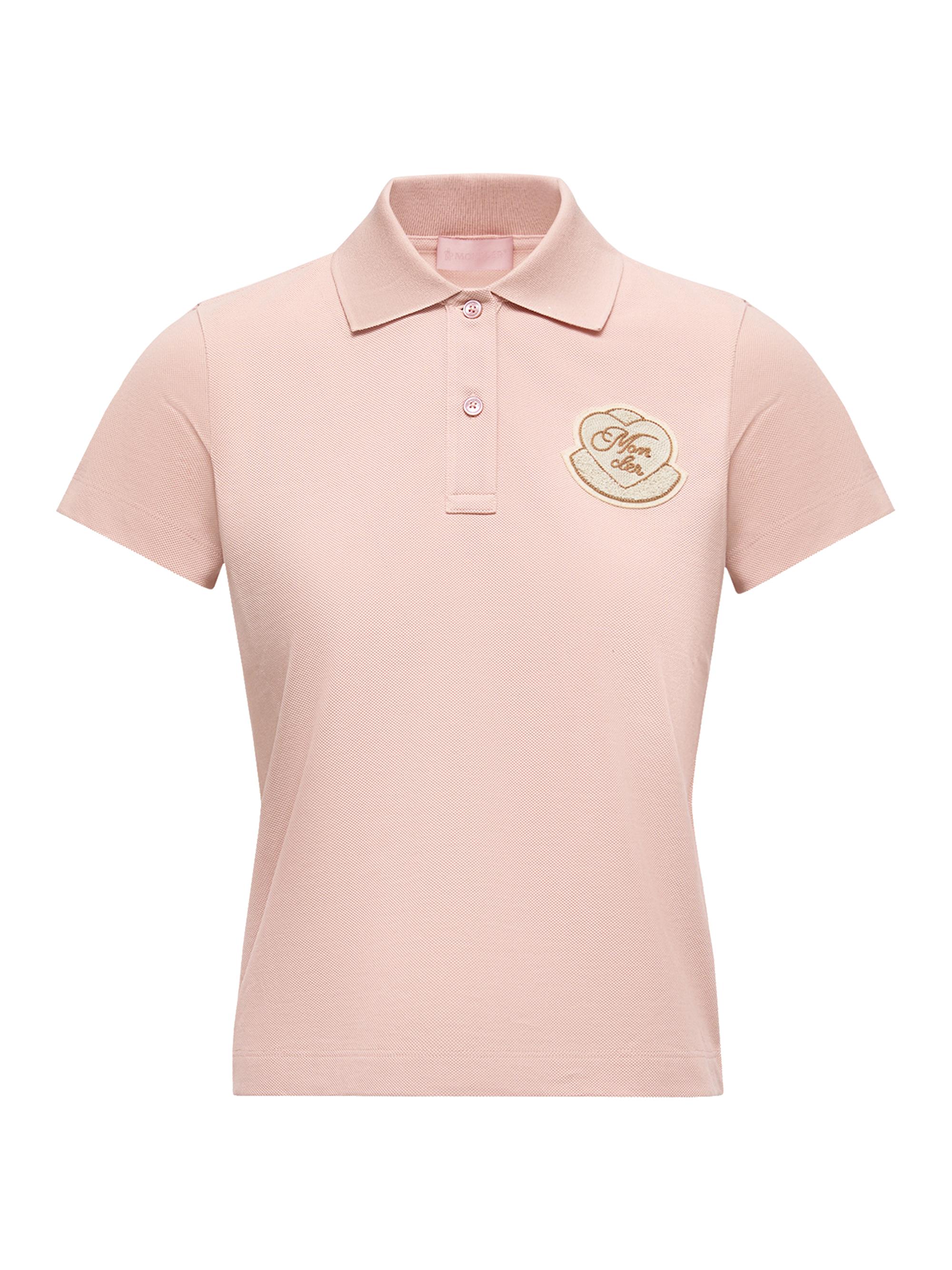 Moncler Women's Polo Shirt in Cotton Piquet - Light Pink