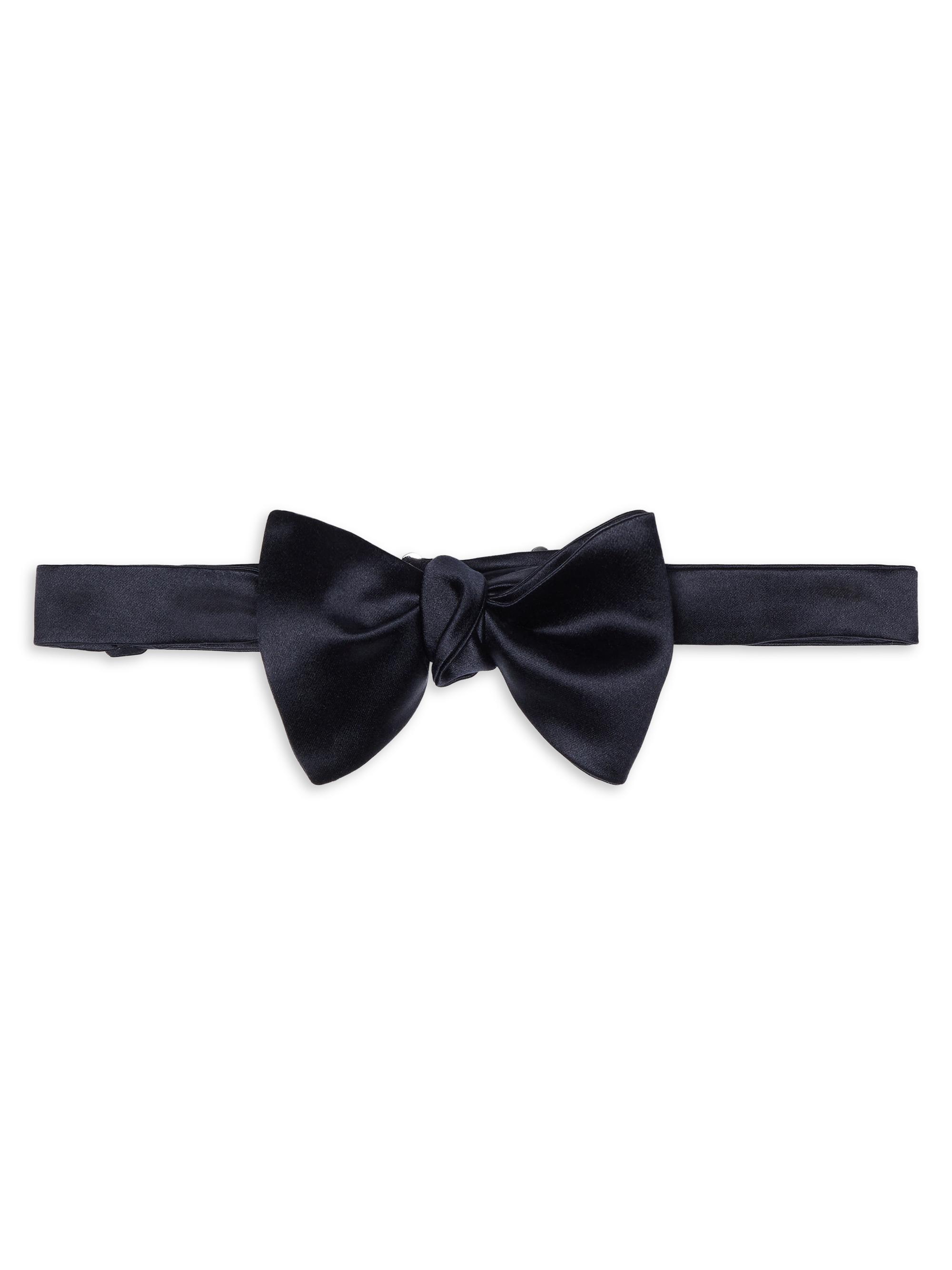 Brunello Cucinelli Men's Cotton and Silk Satin Bow Tie - Night