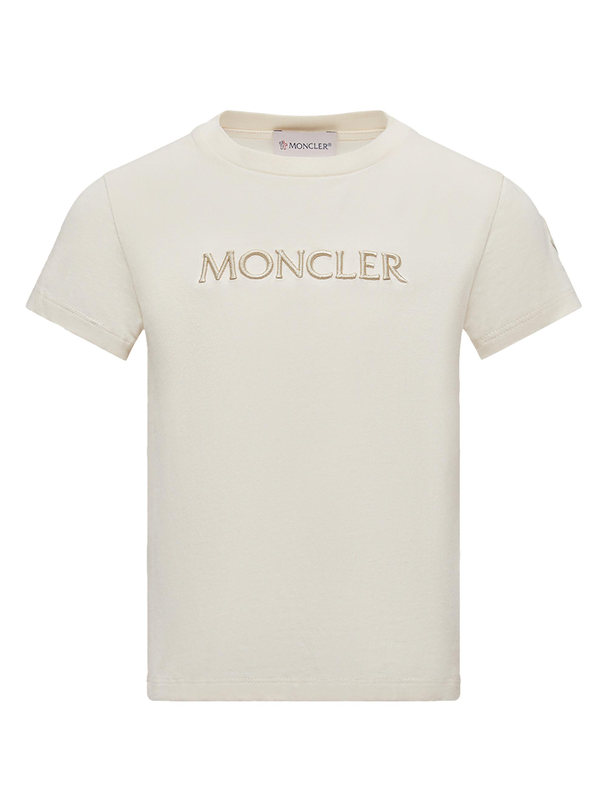 Moncler Little Girl's & Girl's Crew Neck T-Shirt in Cotton - White