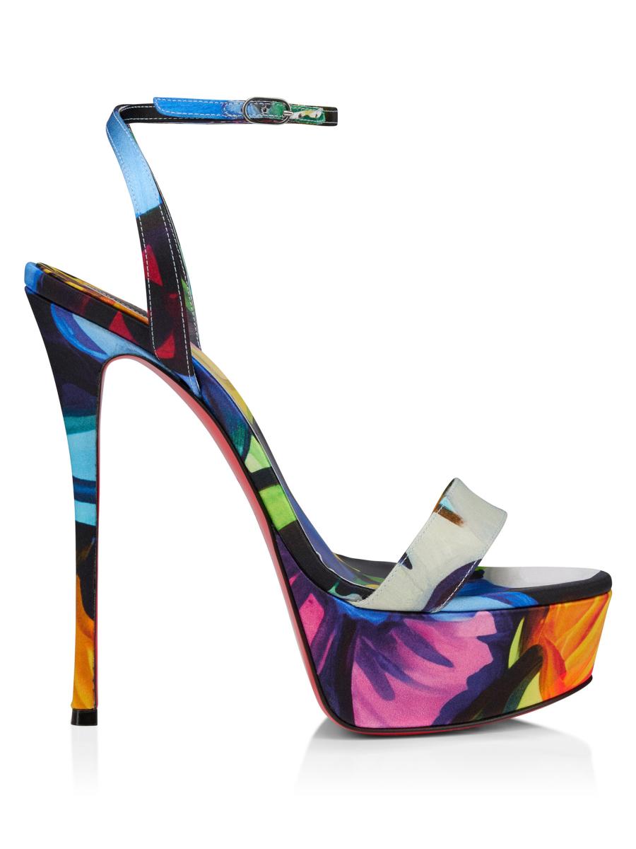 Christian Louboutin - あおい CHRISTIAN LOUBOUTIN #MCA028-33535 Blue Satin Heels (US 10 EU