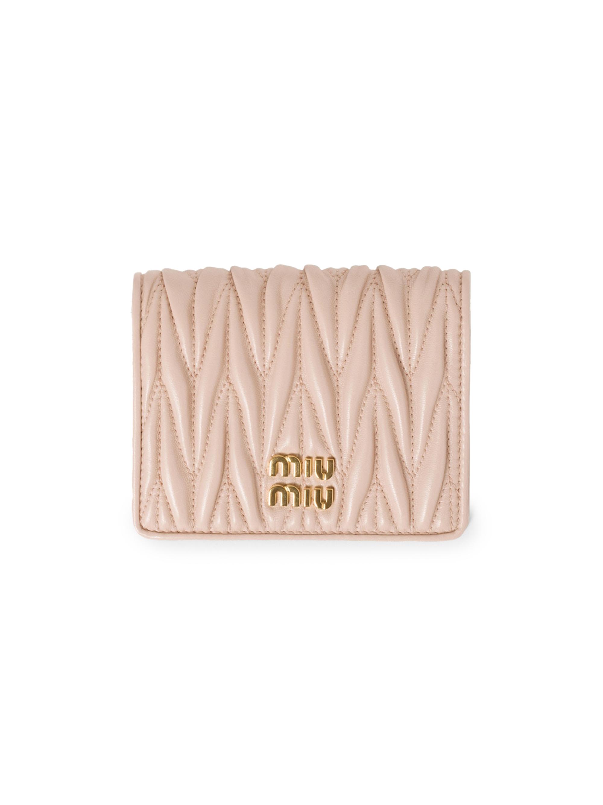 Miu Miu Women's  Matelassé Nappa Leather Wallet - Beige