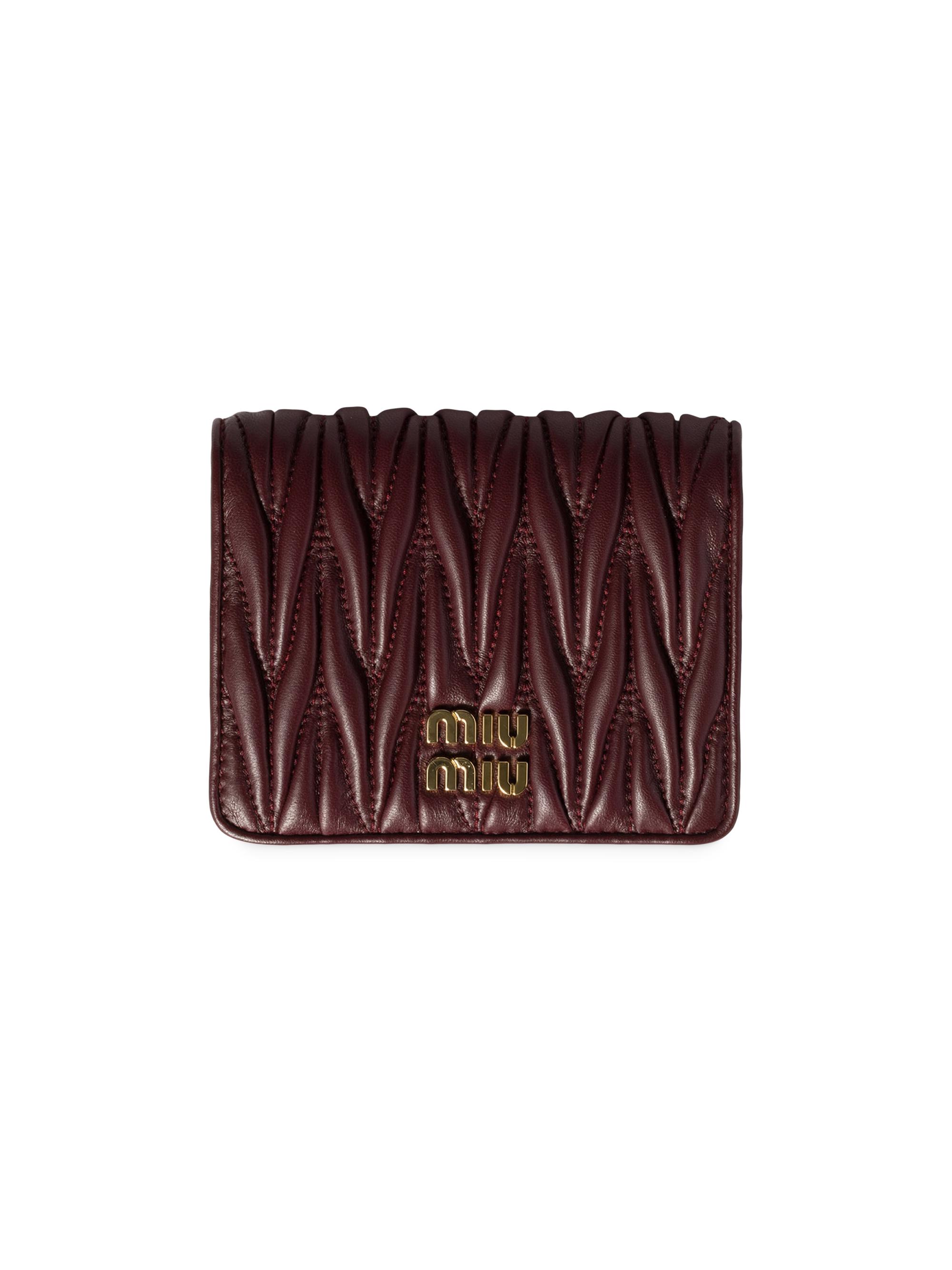 Miu Miu Women's  Matelassé Nappa Leather Wallet - Dark Red