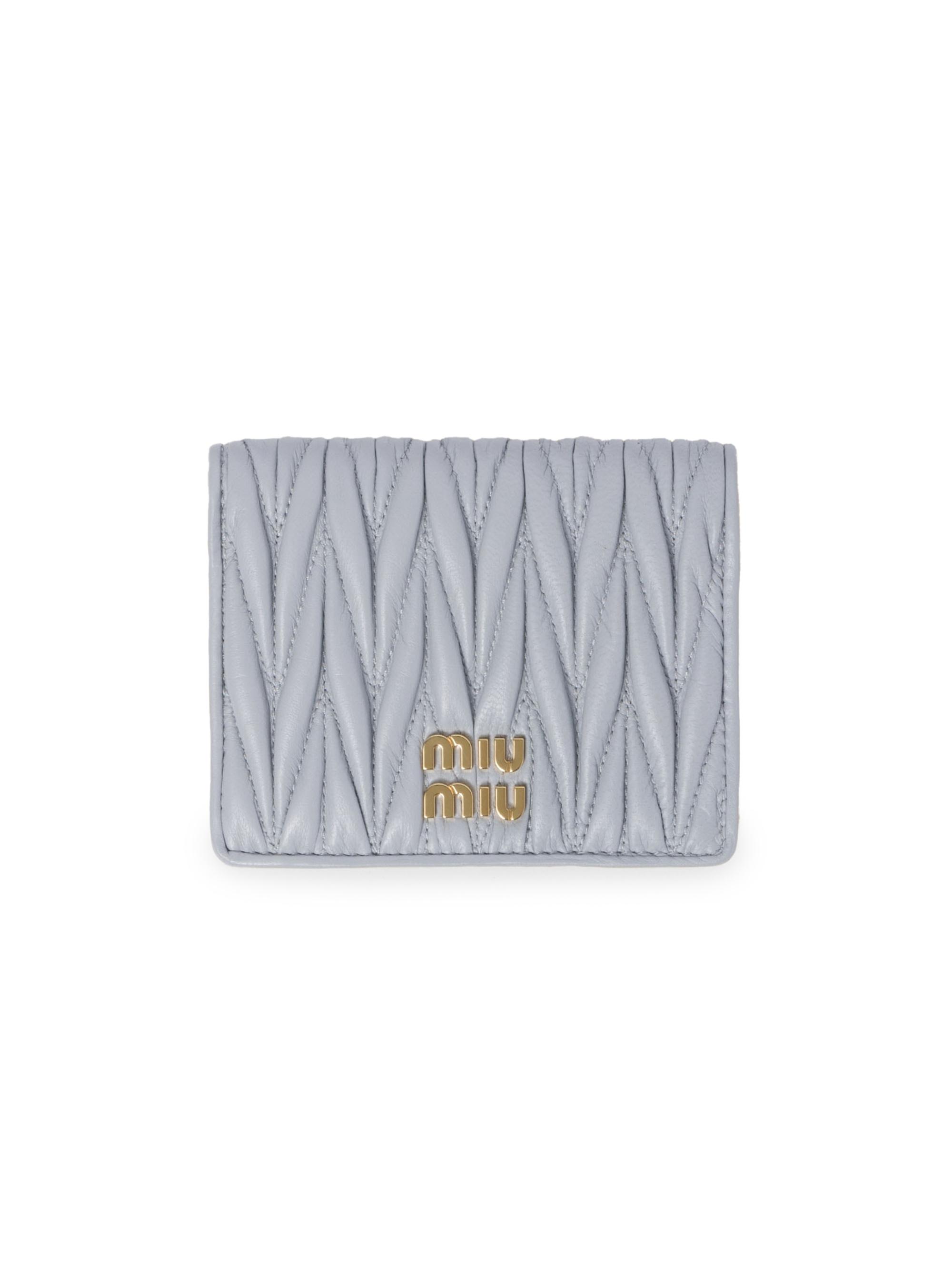Miu Miu Women's  Matelassé Nappa Leather Wallet - Grey