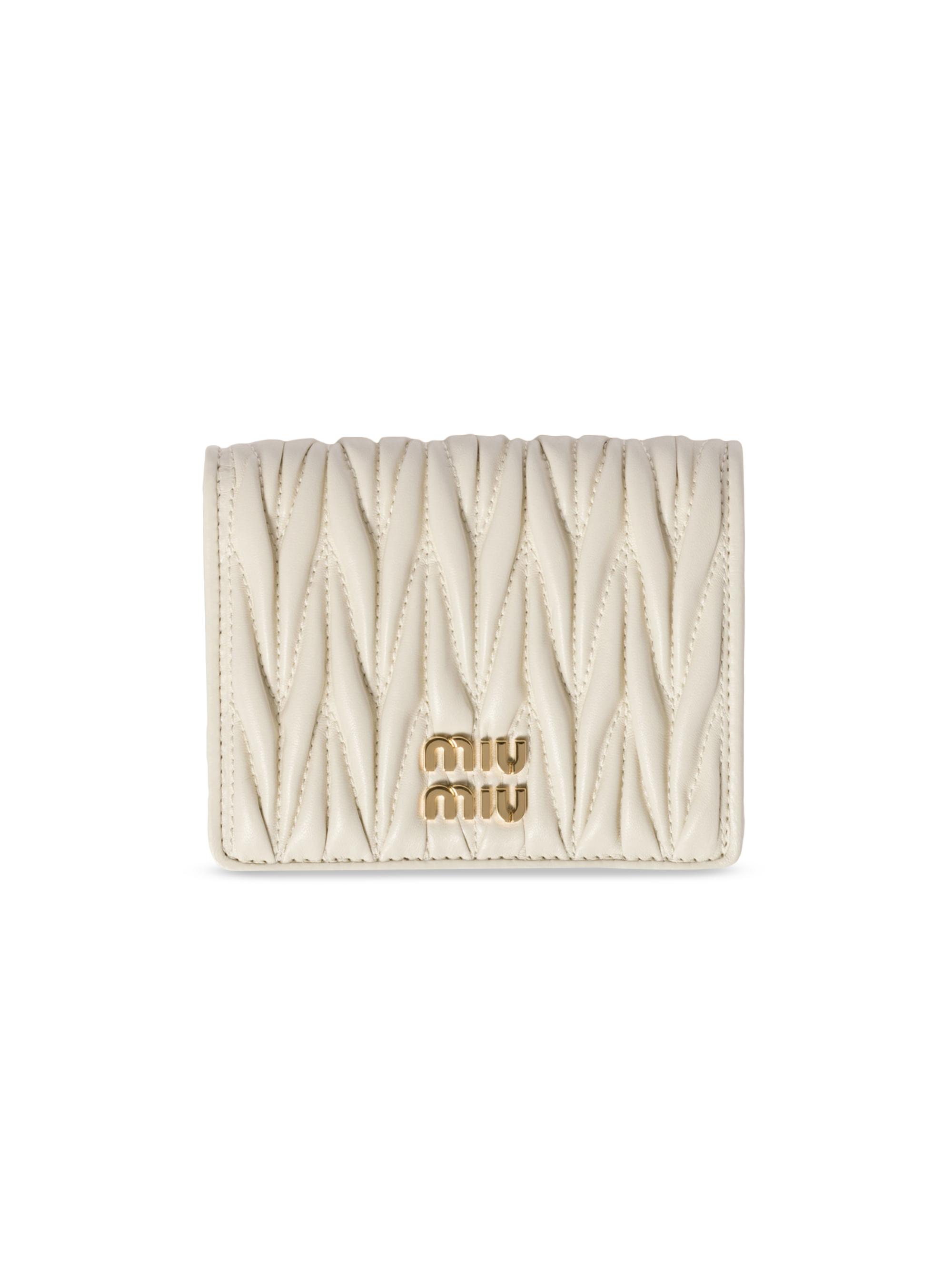 Miu Miu Women's  Matelassé Nappa Leather Wallet - Off White