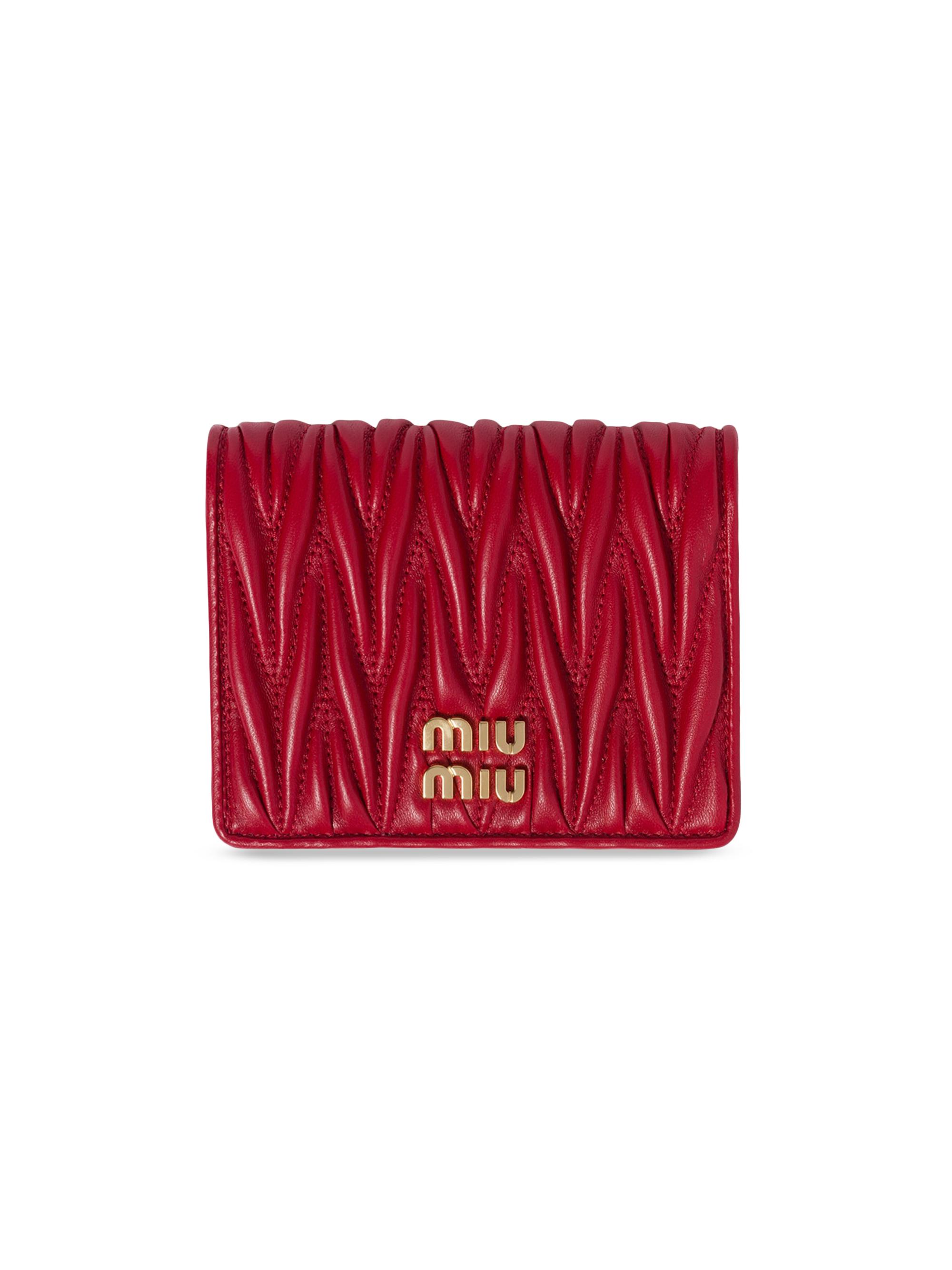 Miu Miu Women's  Matelassé Nappa Leather Wallet - Red