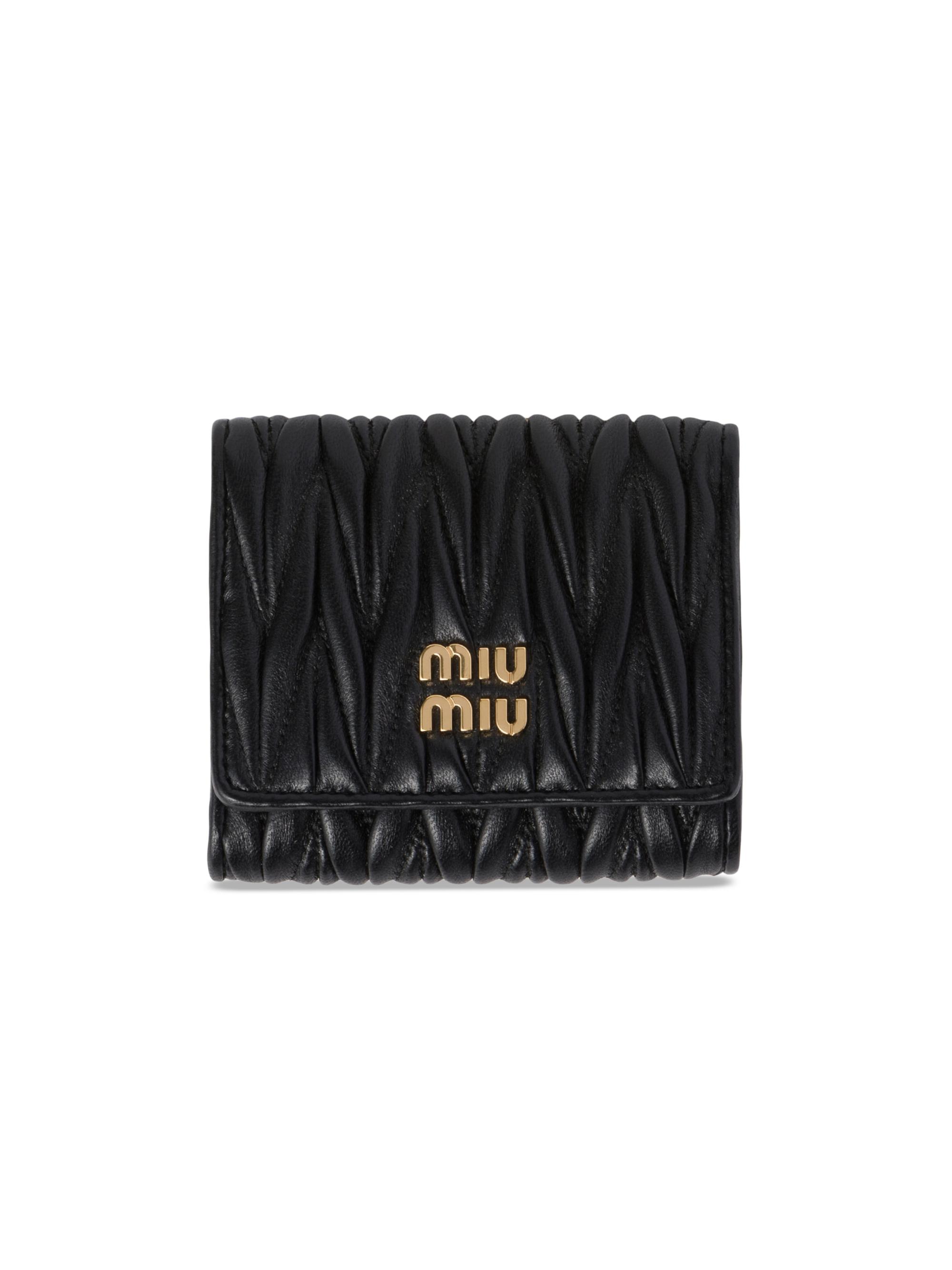 小物 Archive miu miu leather wallet black Black Small Matelassé Nappa Leather Wallet | Miu Miu