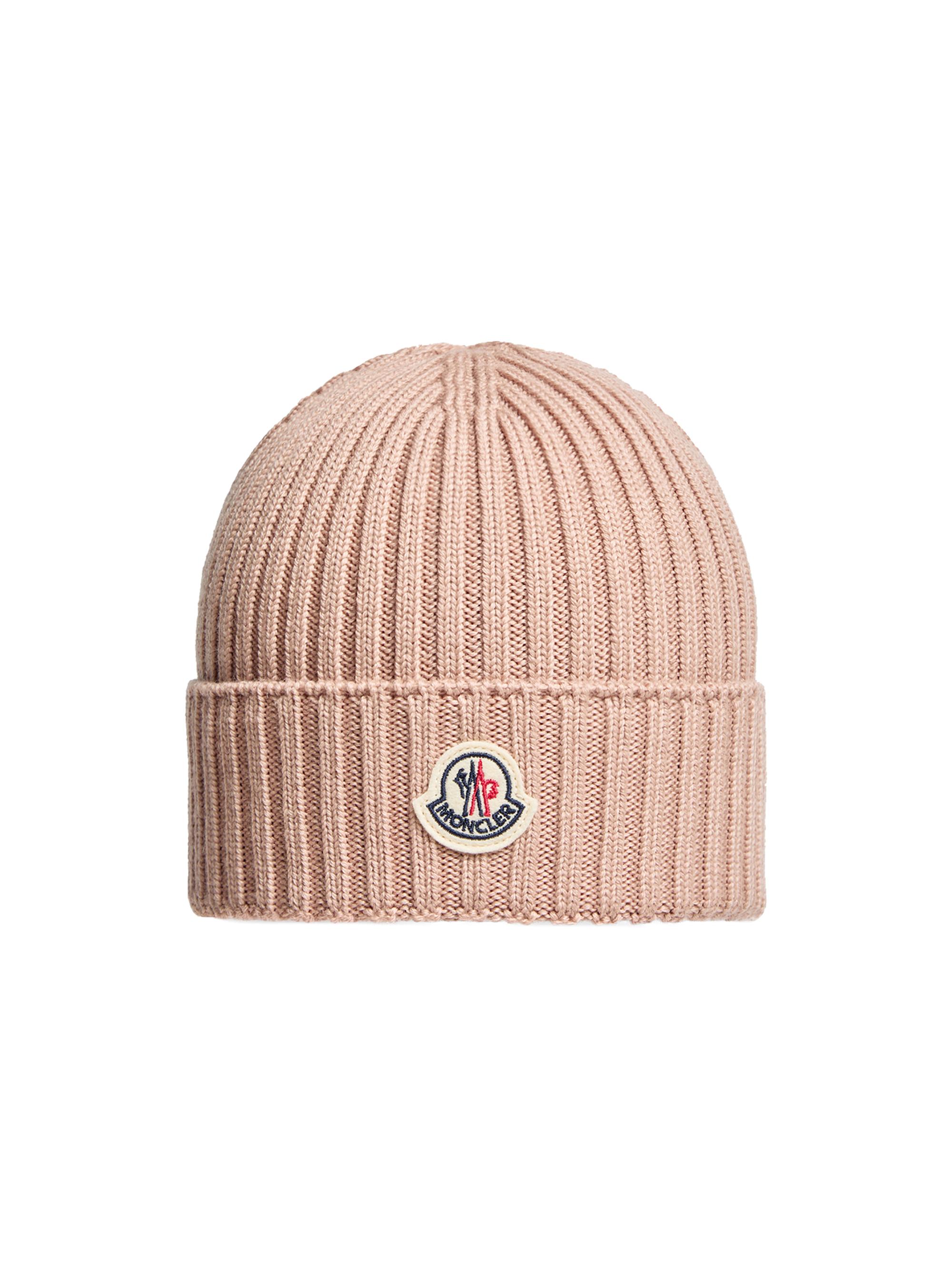 Moncler Little Girl's & Girl's Beanie Hat in Wool - Light Pink