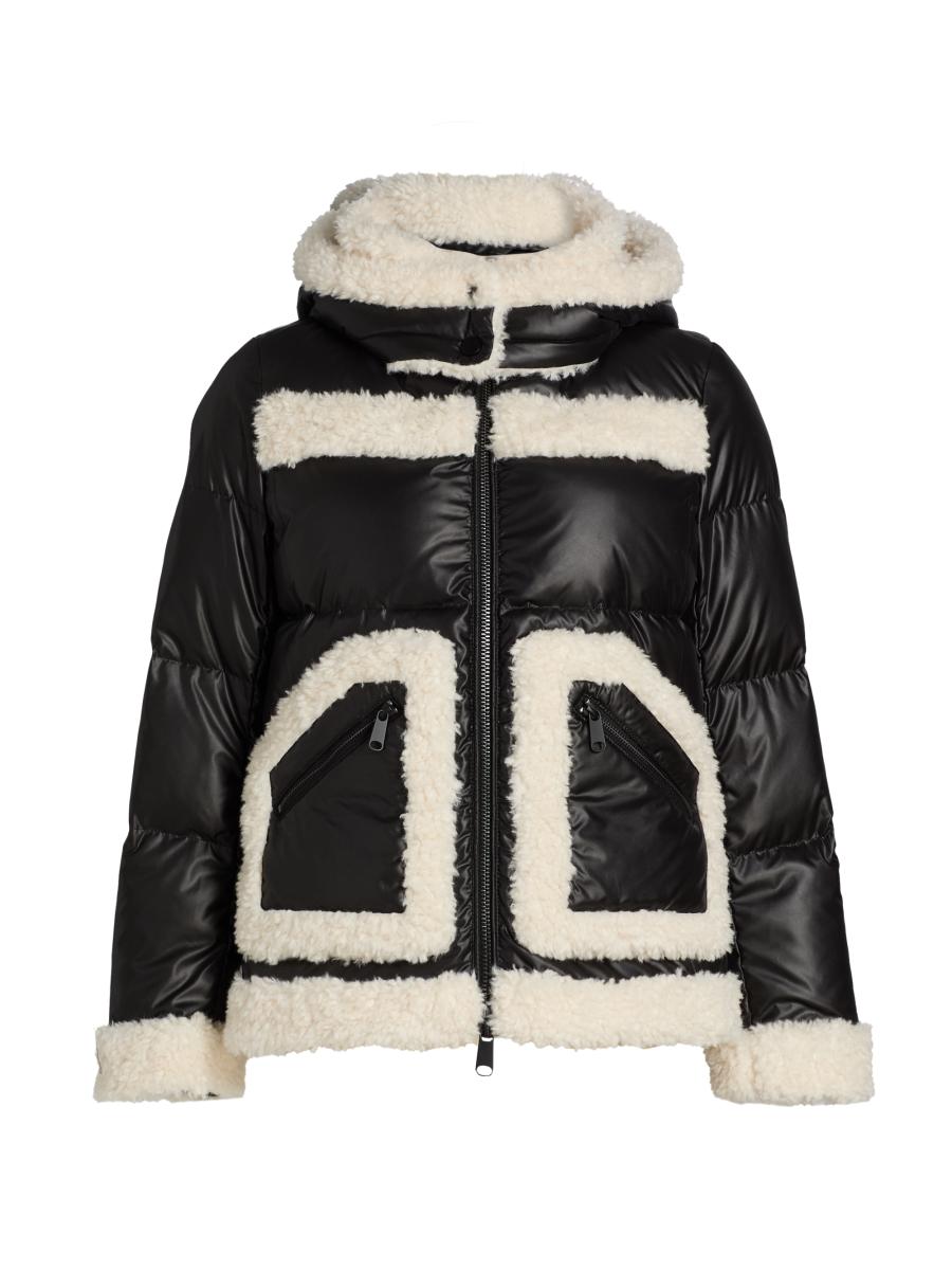 Mercer Collective Women's Faux-shearling-trim Down Puffer Coat In Black