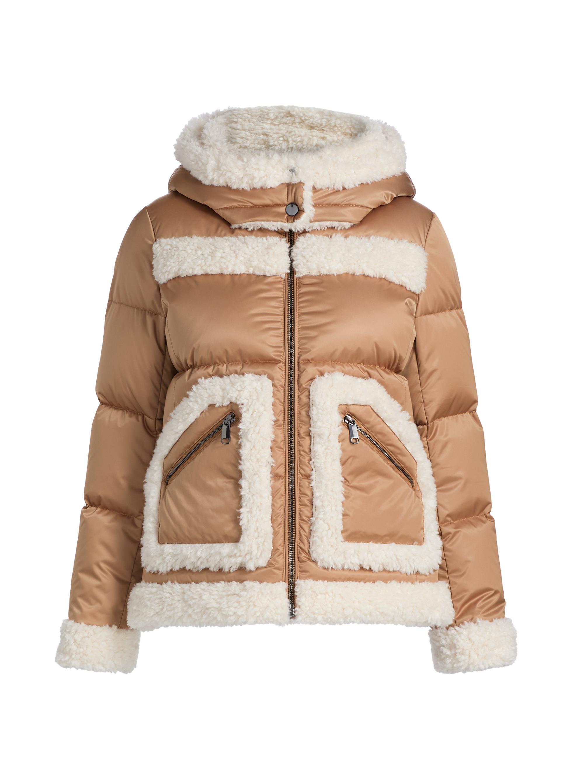 Mercer Collective Women's Faux-Shearling-Trim Down Puffer Coat - Cognac