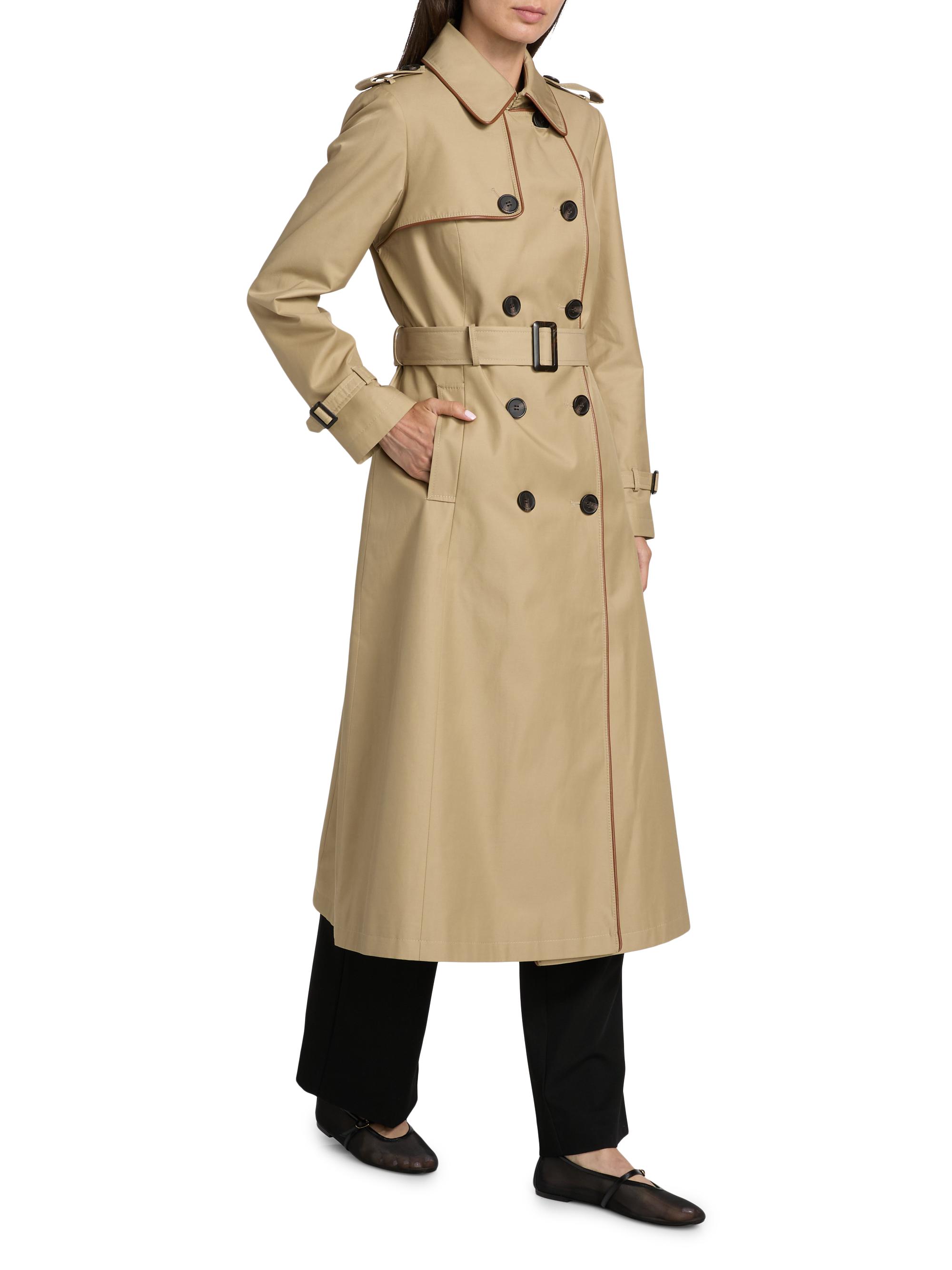 Mercer Collective Faux Leather Trim Trench Coat | Saks Fifth Avenue