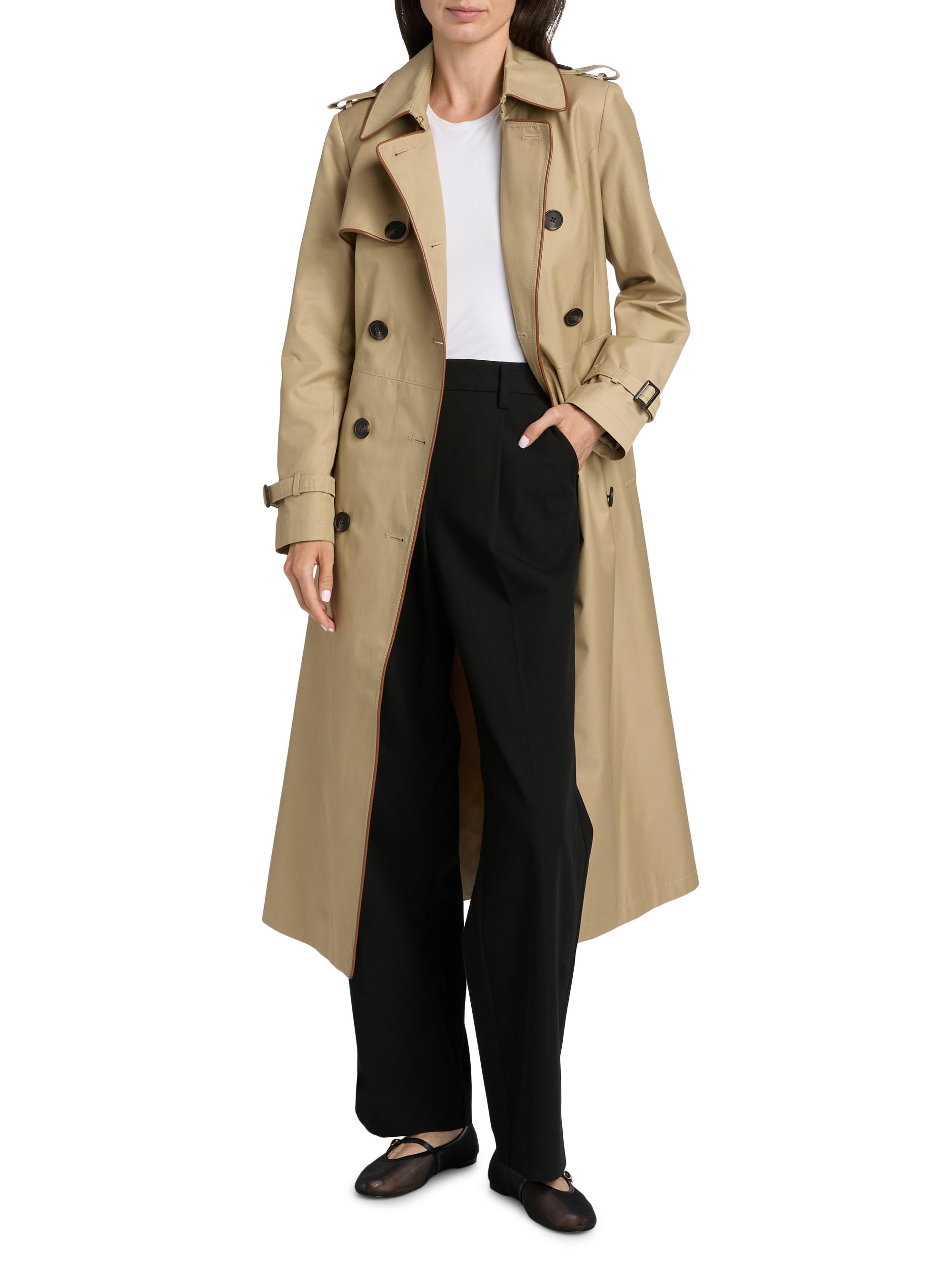 Mercer Collective Faux Leather Trim Trench Coat | Saks Fifth Avenue
