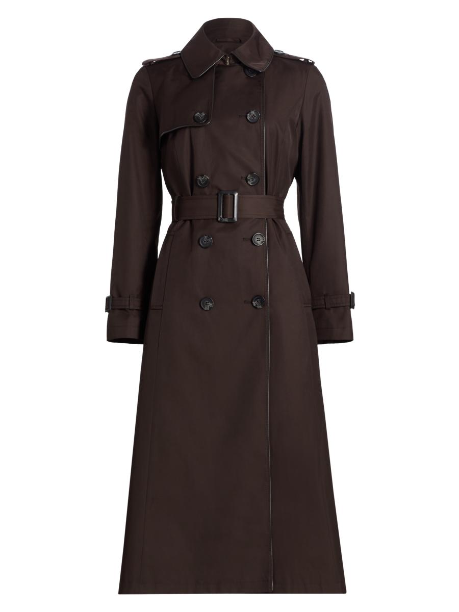 Mercer Collective Women's Faux Leather Trim Trench Coat In Brown