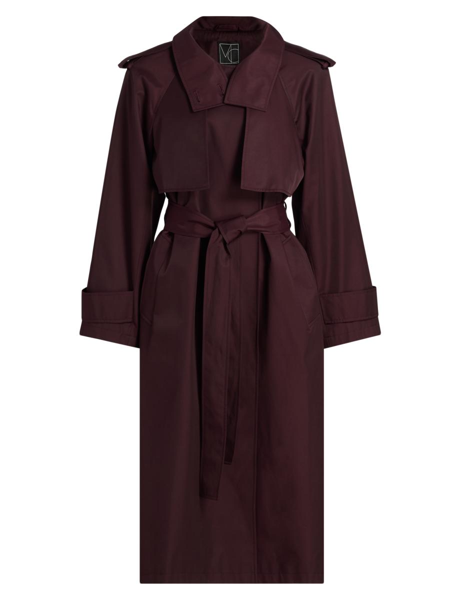 Mercer Collective Women's Cotton-blend Poplin Trench Coat In Burgundy