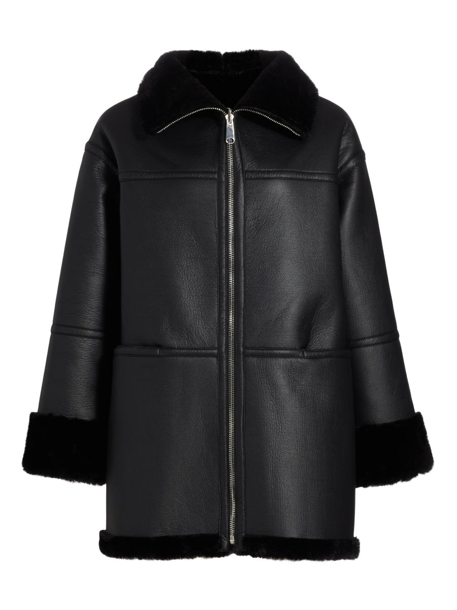 Mercer Collective Women's Ally Reversible Faux-leather Coat In Black