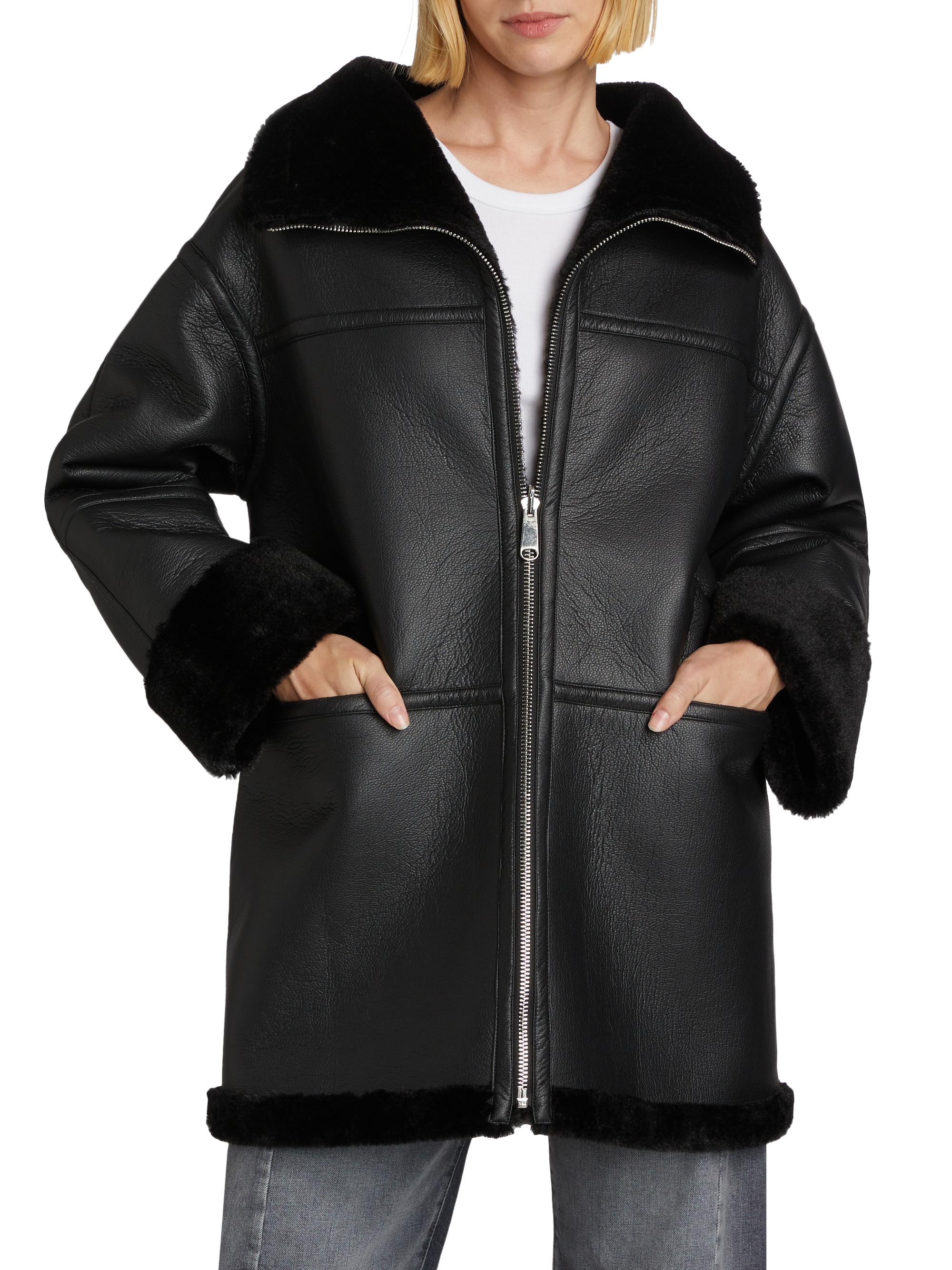 Mercer Collective Ally Reversible Faux-Leather Coat | Saks Fifth