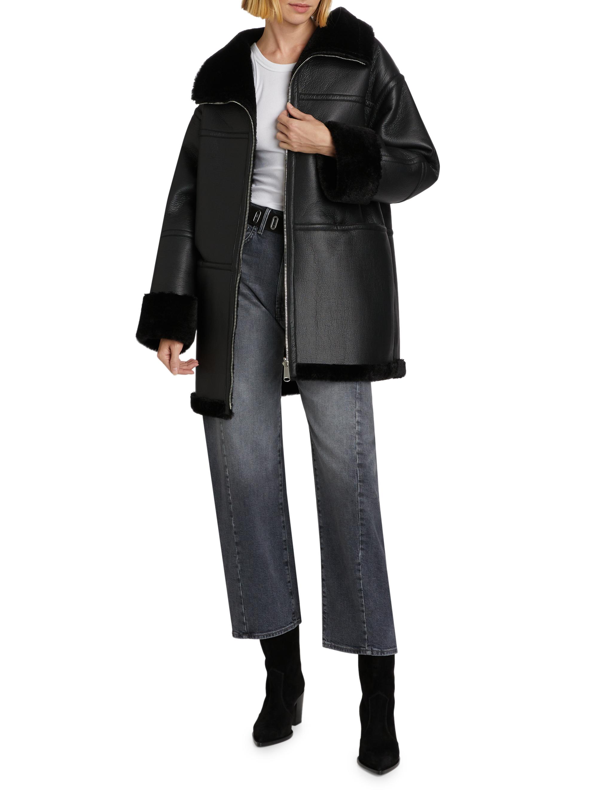 Mercer Collective Ally Reversible Faux-Leather Coat | Saks Fifth
