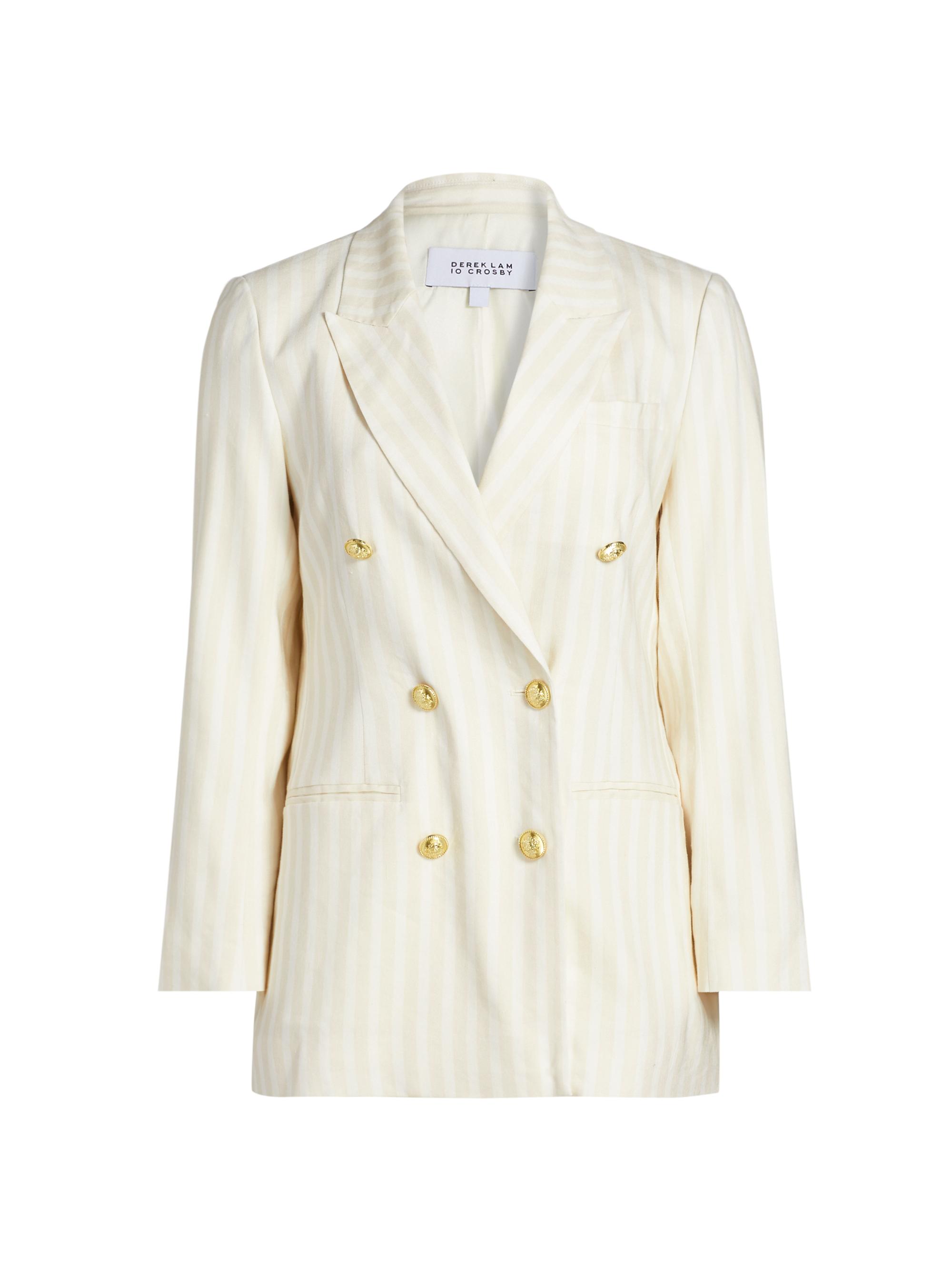 Derek Lam 10 Crosby Women's Walter Double-Breasted Jacket - Sand White