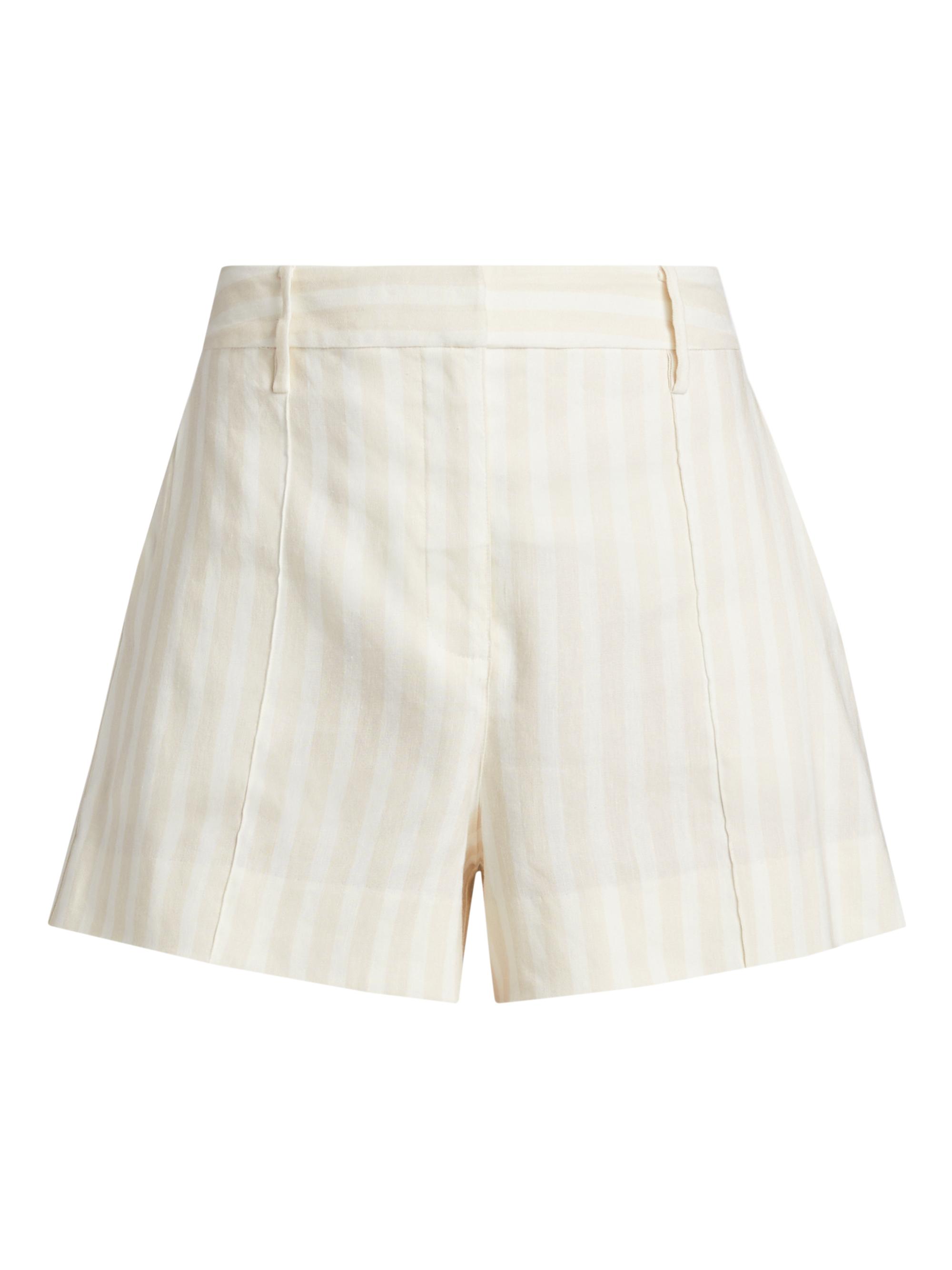 Derek Lam 10 Crosby Women's Freja Striped Stretch Linen Shorts - Sand White