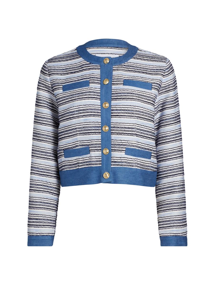 Derek Lam 10 Crosby Elain Denim Trim Tweed Jacket | Saks Fifth Avenue