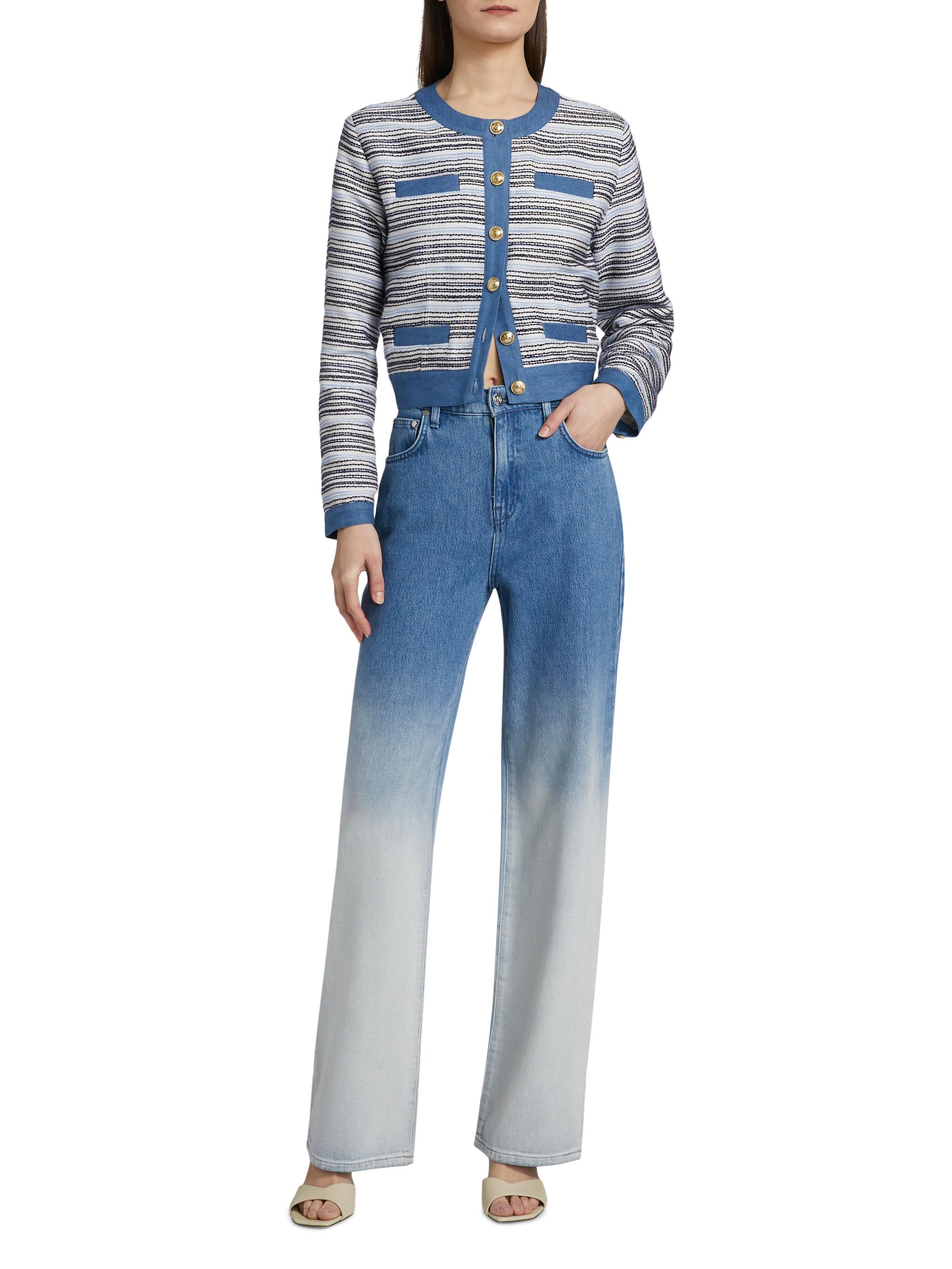 Derek Lam 10 Crosby Elain Denim Trim Tweed Jacket | Saks Fifth Avenue