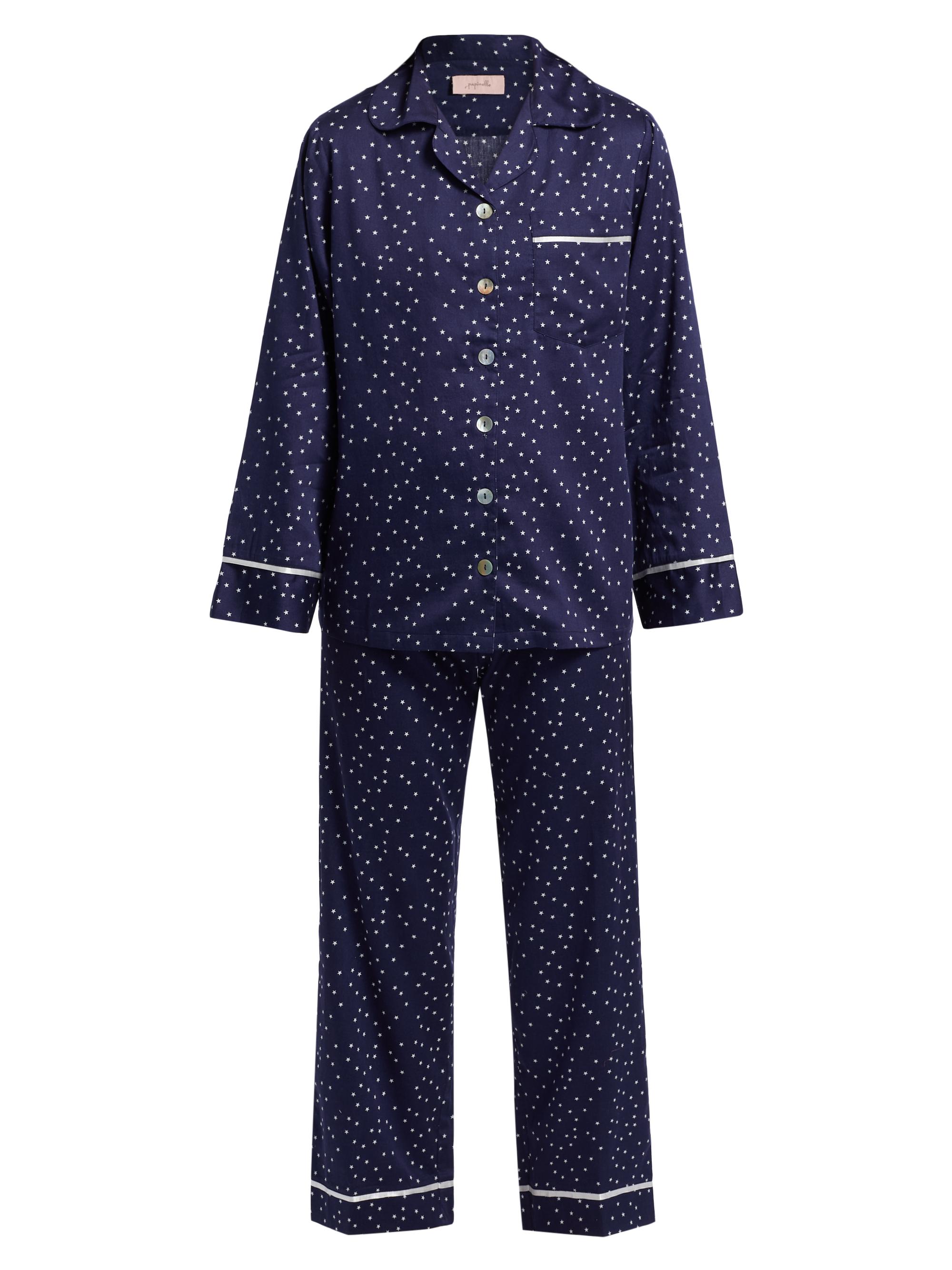 Papinelle Women's Stars Cotton Pajamas - Navy