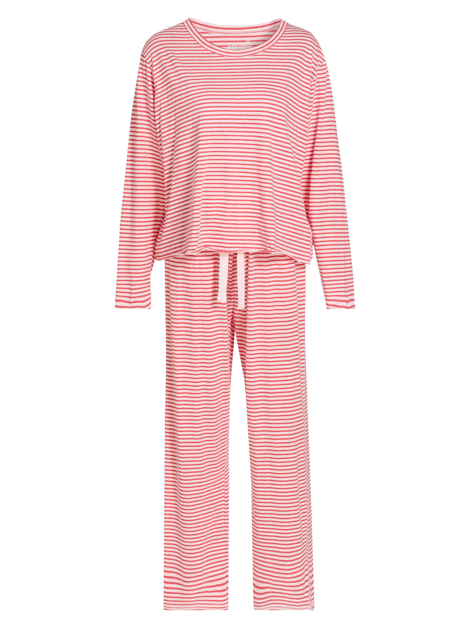 Papinelle Women's Jada Striped Cotton Pajamas - Rosewater Red Stripe