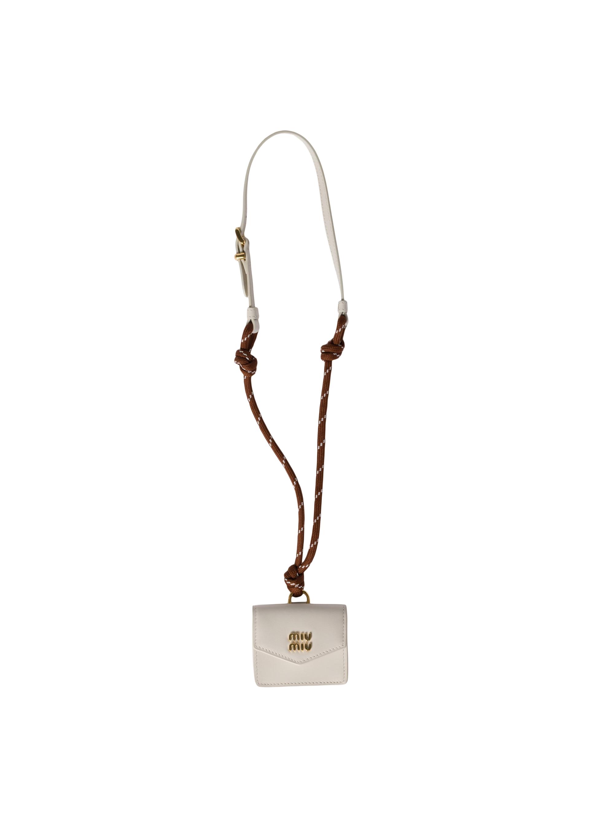 Miu Miu Leather And Cord Trick Bag Accessory | Saks Fifth Avenue
