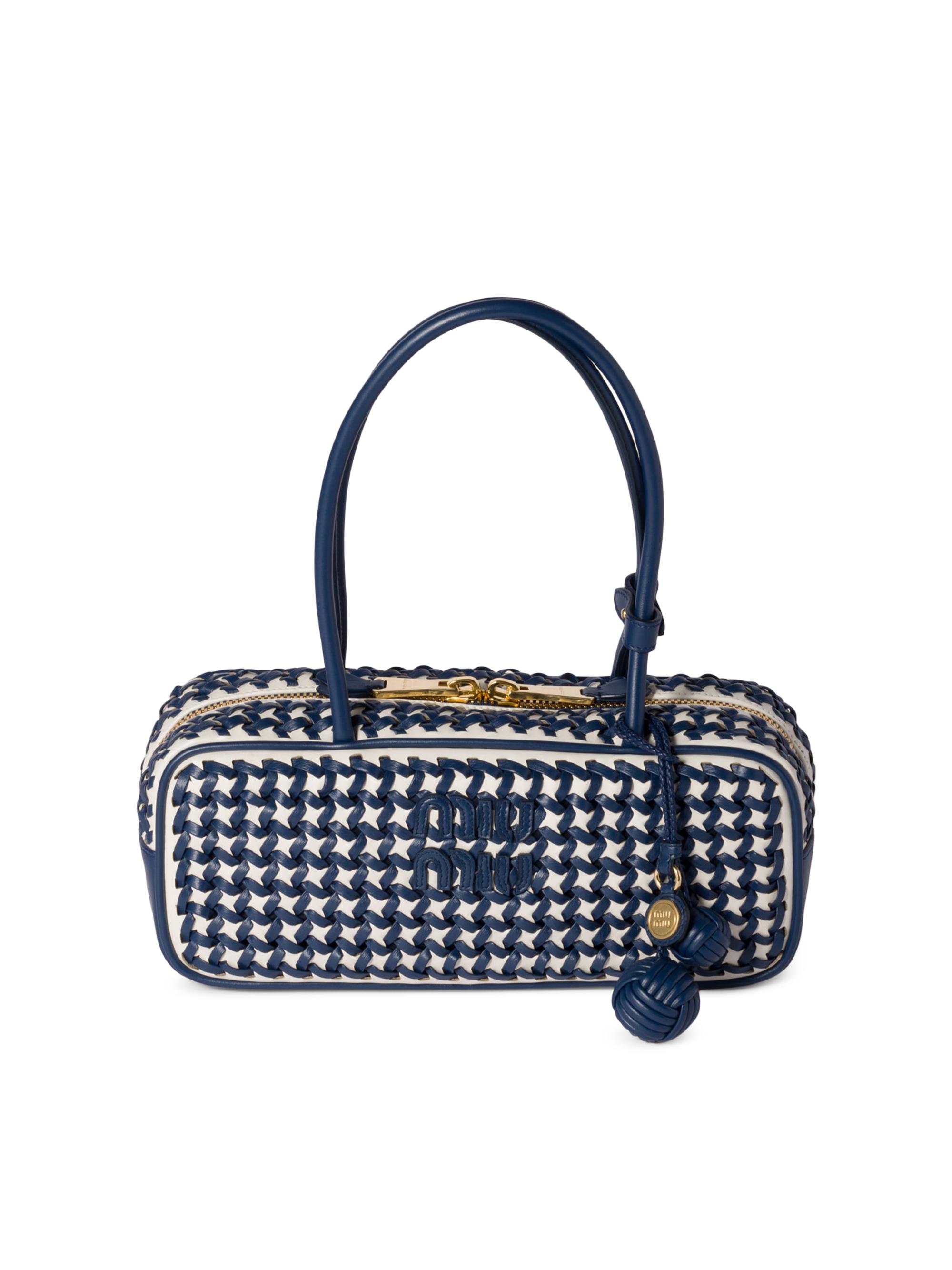 Miu Miu Women's Beau Leather Top Handle Bag - Blue