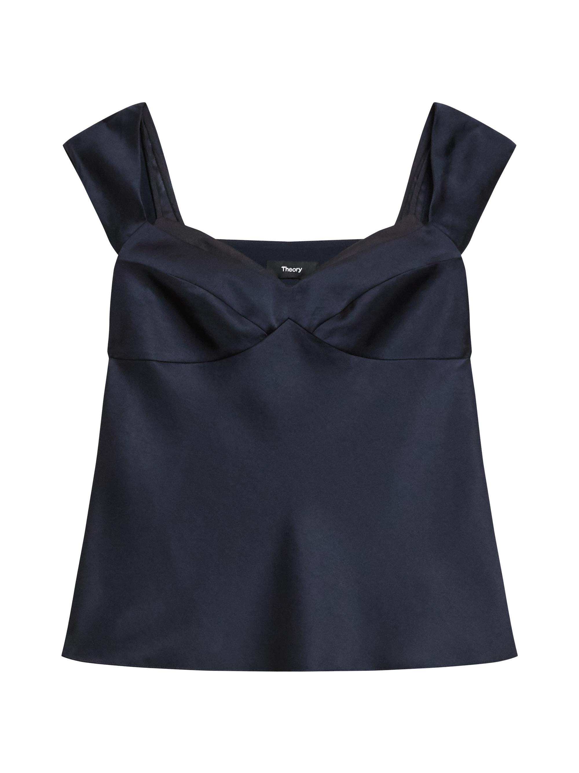 Theory Women's Layered Sweetheart Cami Top - Navy Black