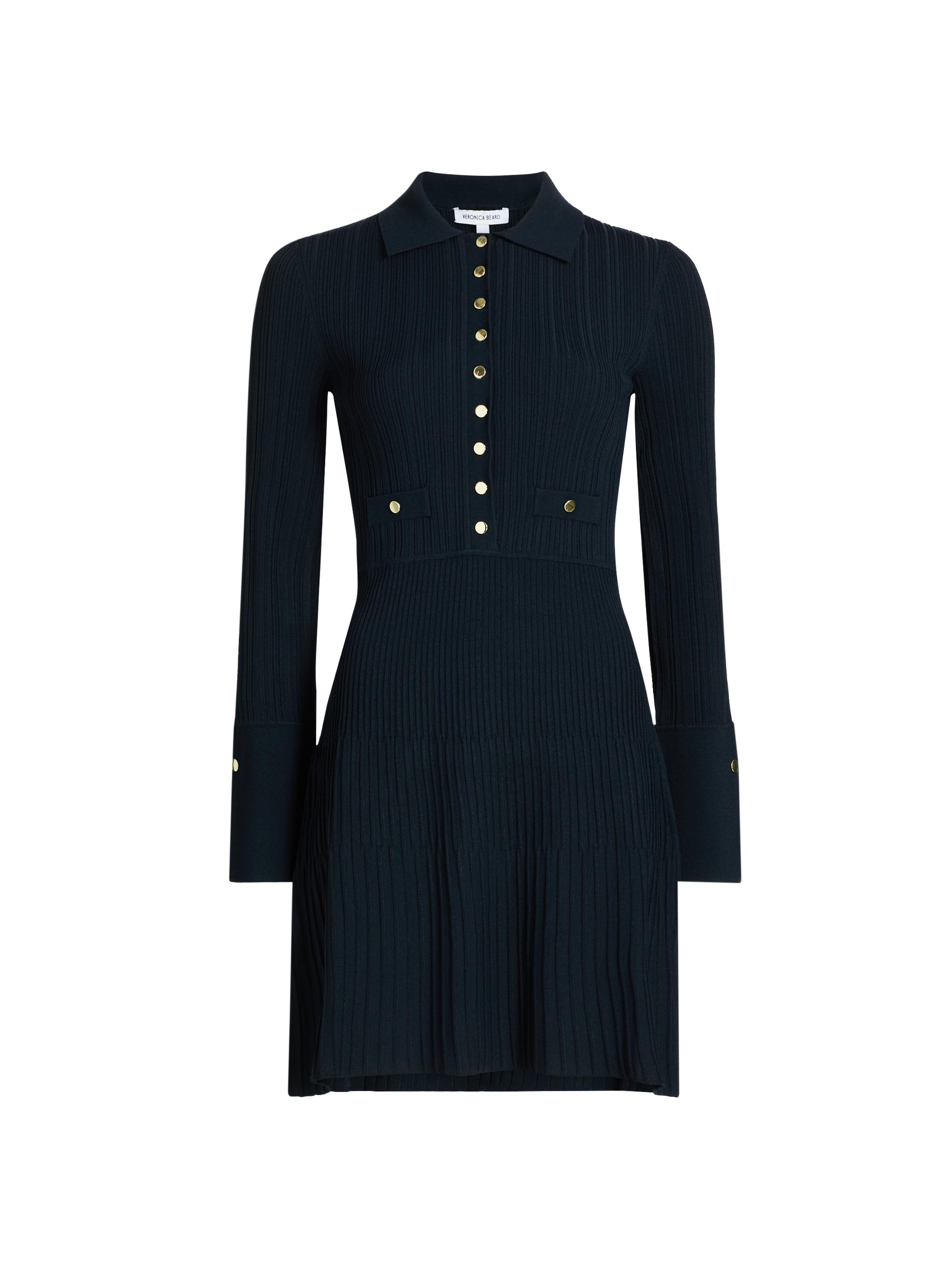 Veronica Beard Women's Lauper Rib-Knit Mini Shirtdress - Navy