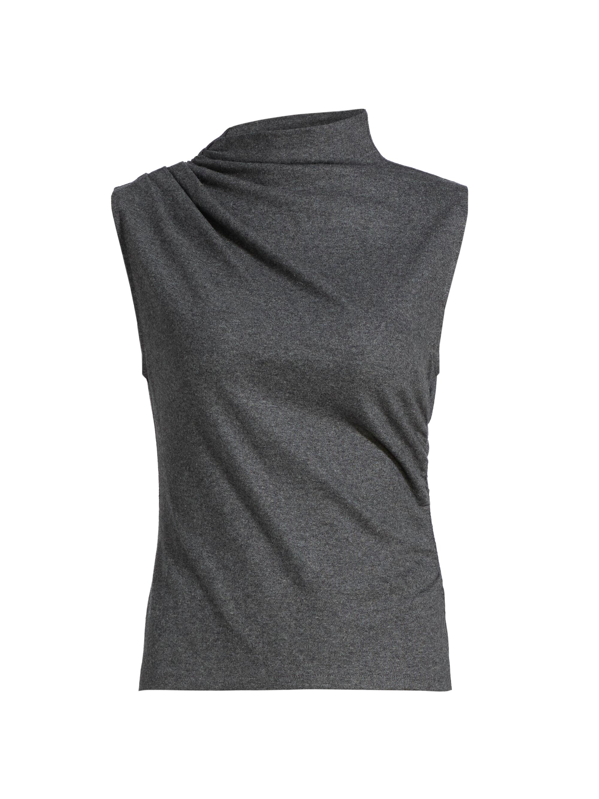 Veronica Beard Women's Mylie Stretch-Wool-Blend Sleeveless Top - Medium Heather Grey