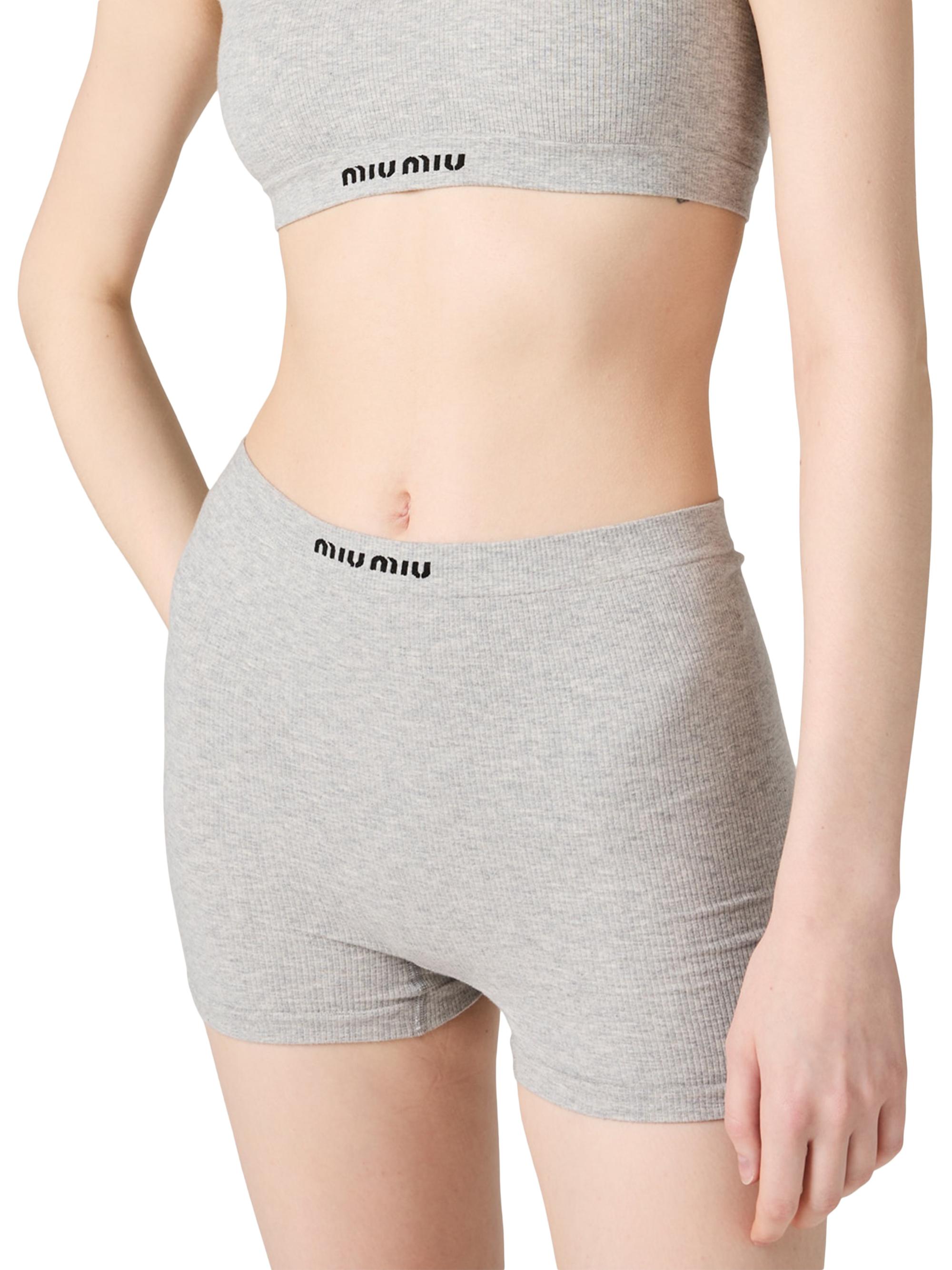 Miu Miu Seamless Mélange Knit Boxer Shorts | Saks Fifth Avenue