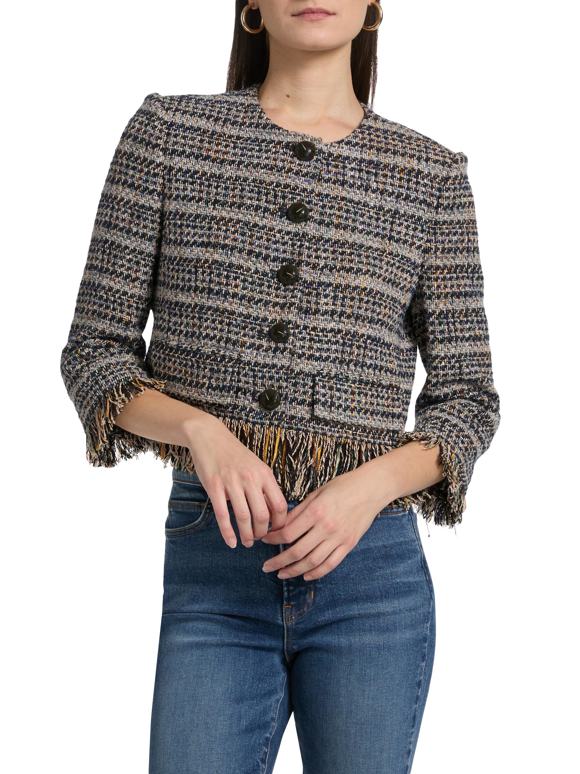 Veronica Beard Lyons Tweed Fringe Jacket | Saks Fifth Avenue
