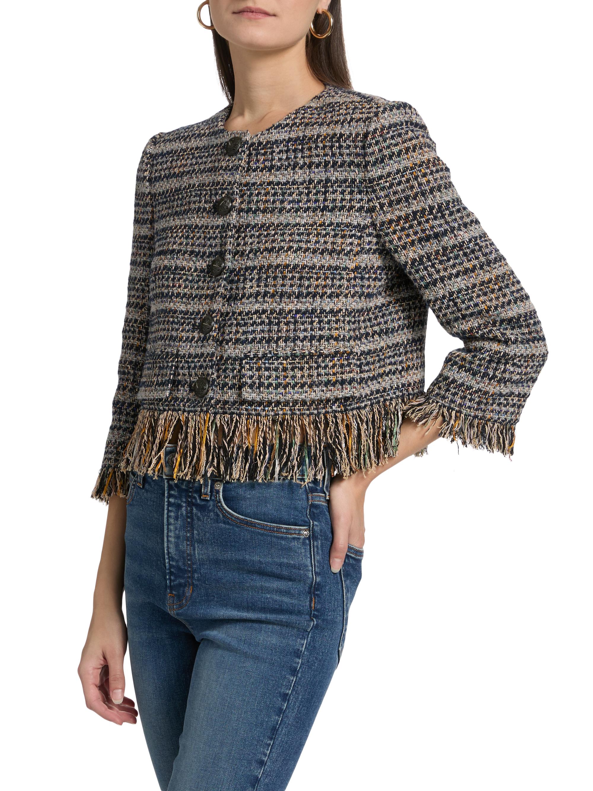 Veronica Beard Lyons Tweed Fringe Jacket | Saks Fifth Avenue