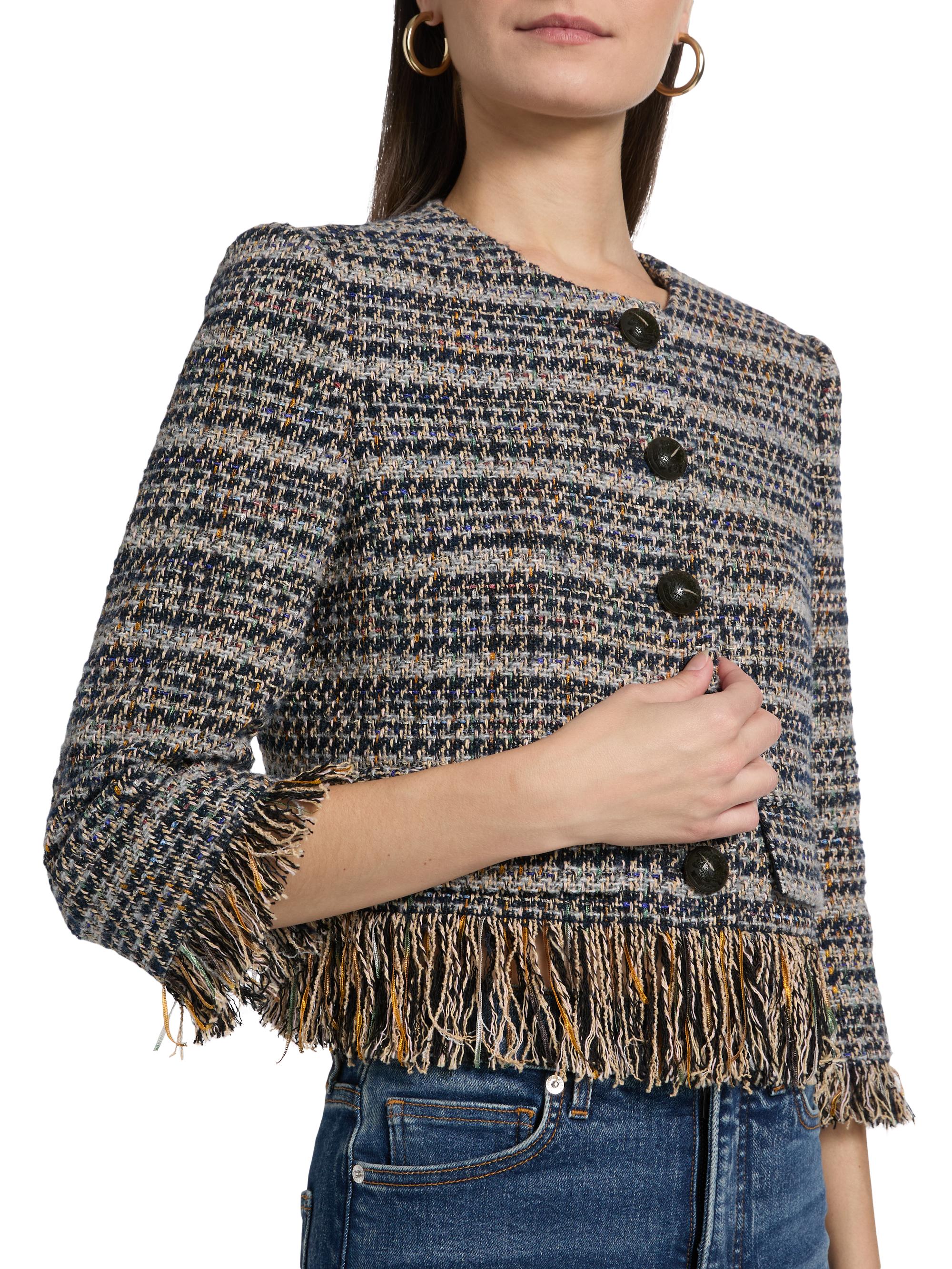 Veronica Beard Lyons Tweed Fringe Jacket | Saks Fifth Avenue