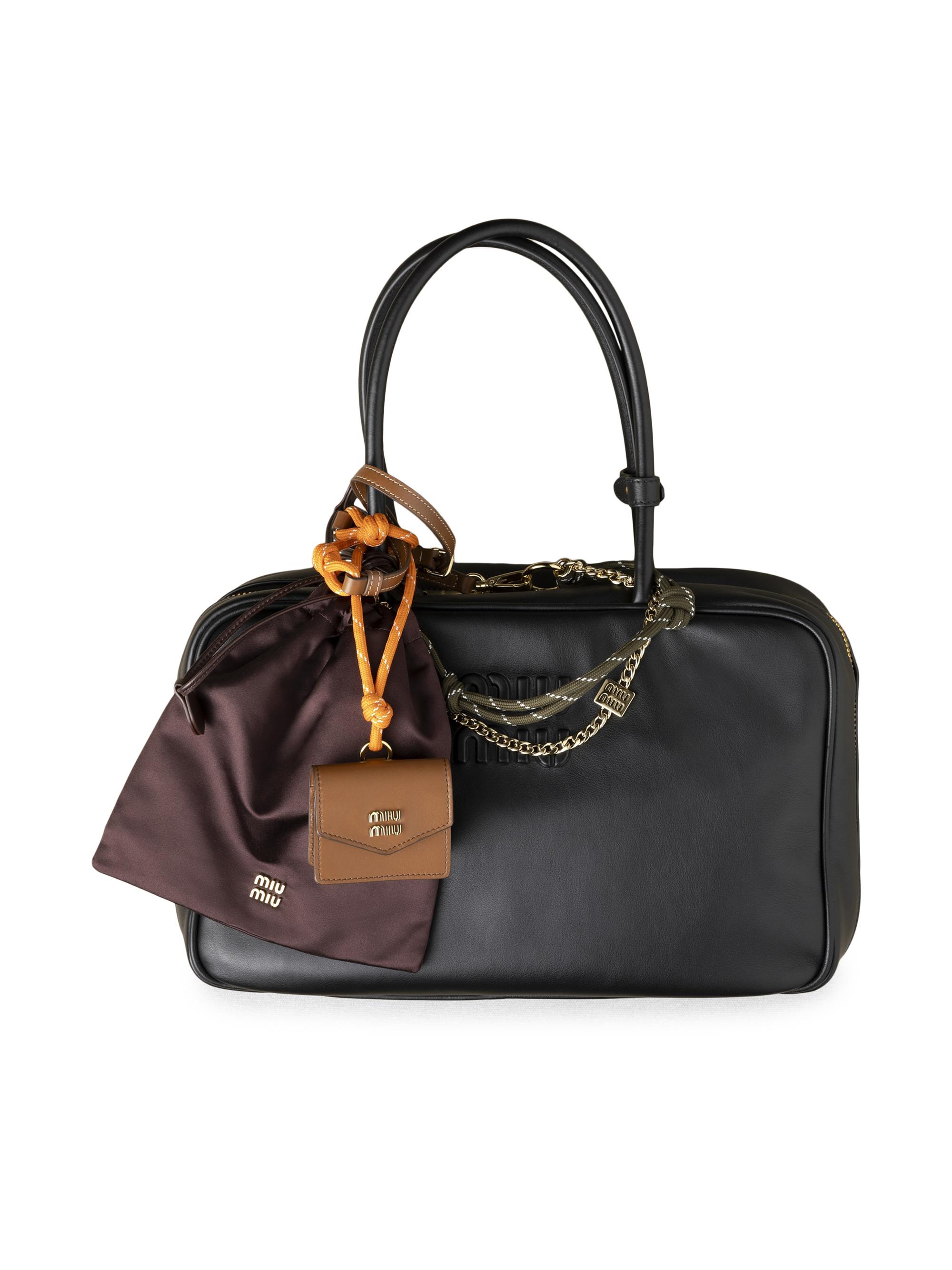 Miu Miu Leather, Cord, and Metal Trick Bag Accessory | Saks Fifth