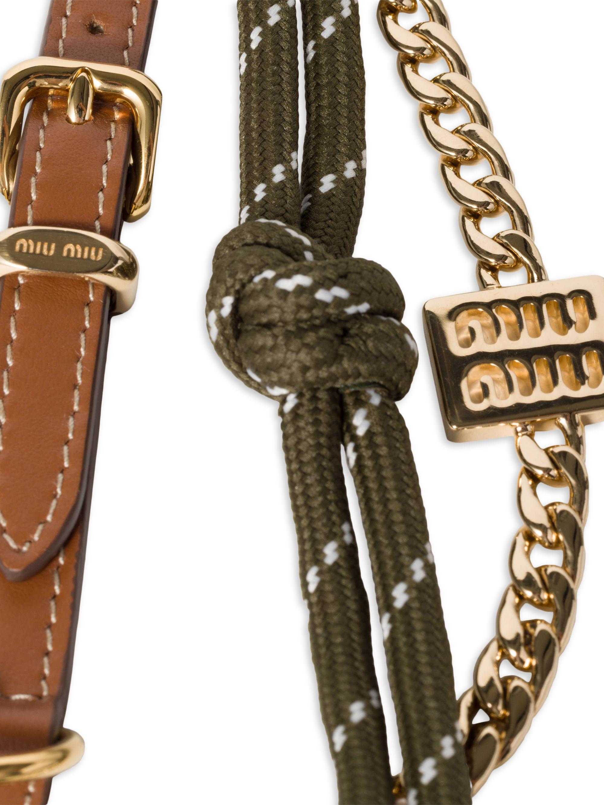 Miu Miu Leather, Cord, and Metal Trick Bag Accessory | Saks Fifth